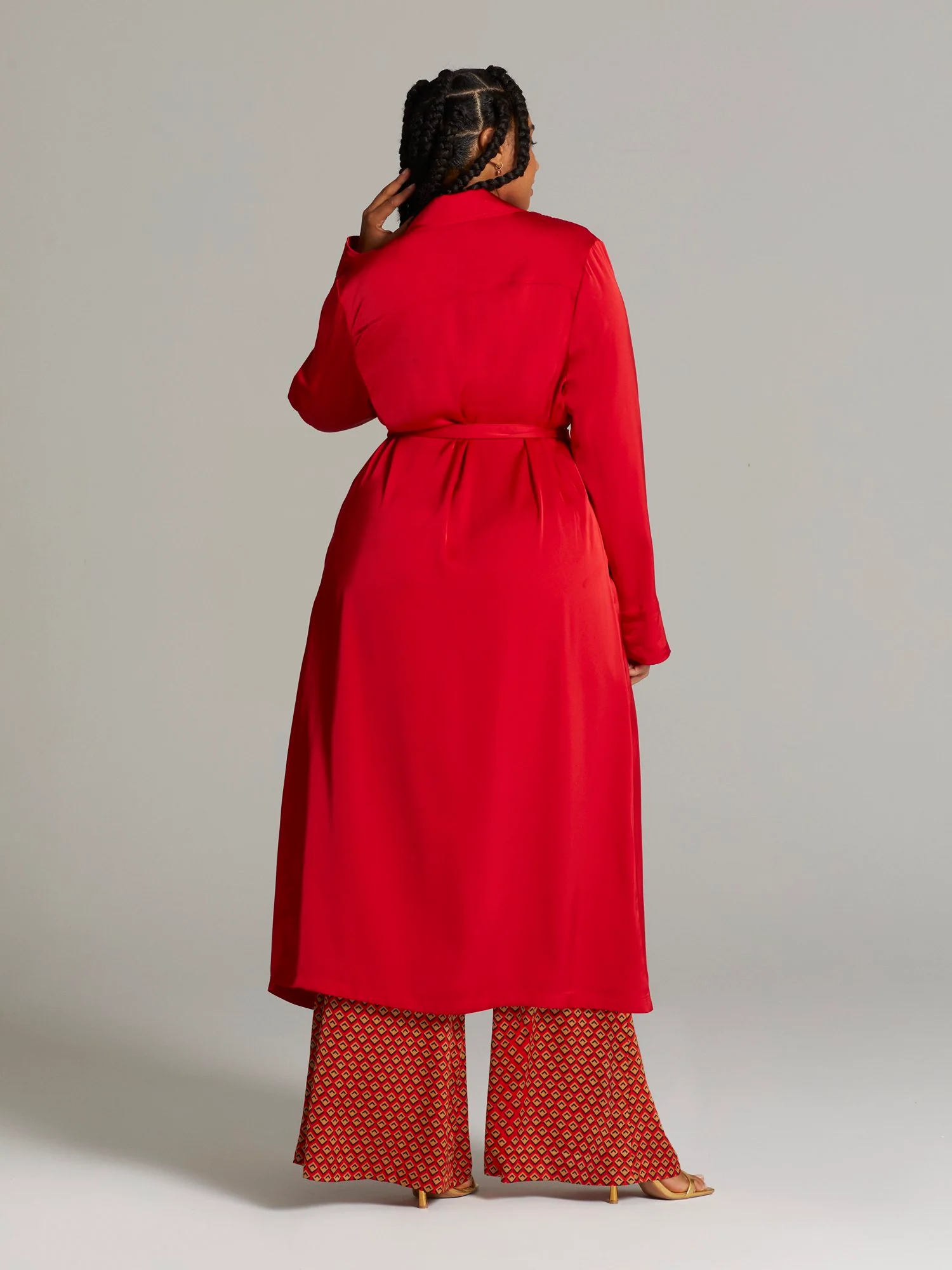 Philana Tie Waist Trench Coat - Image 4
