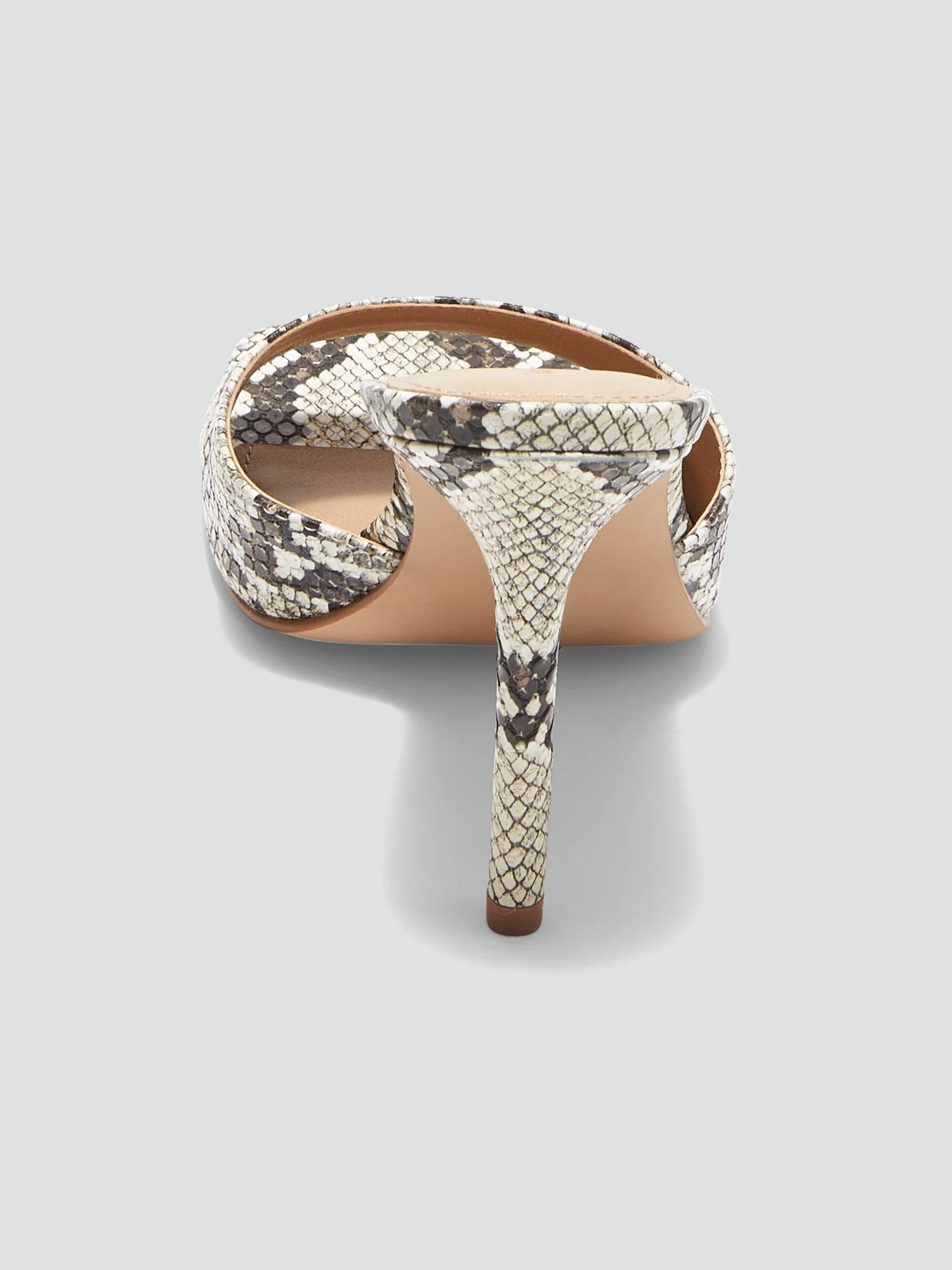 Philomena Snakeskin Open Back Sandals - Image 2