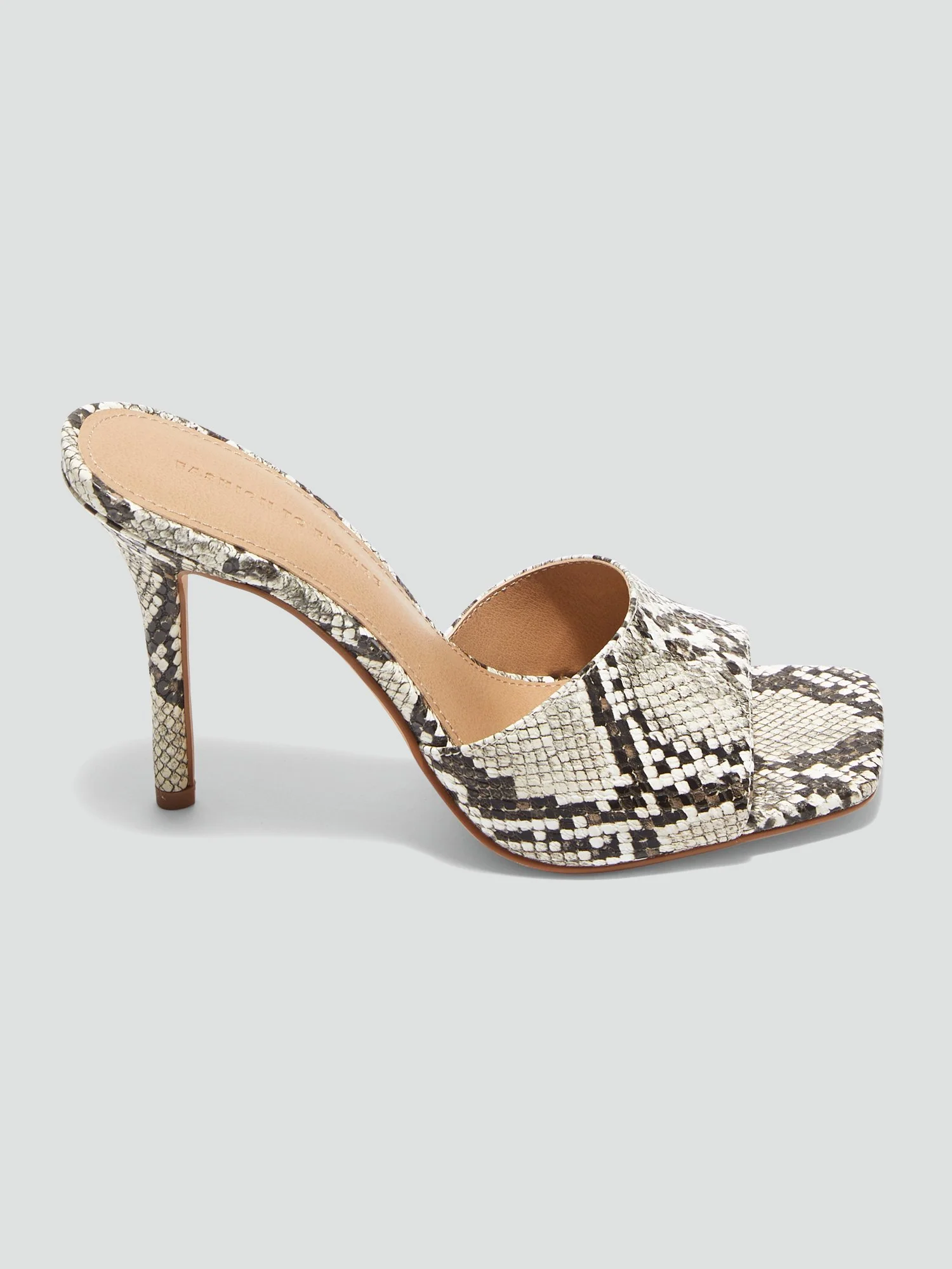Philomena Snakeskin Open Back Sandals - Image 4