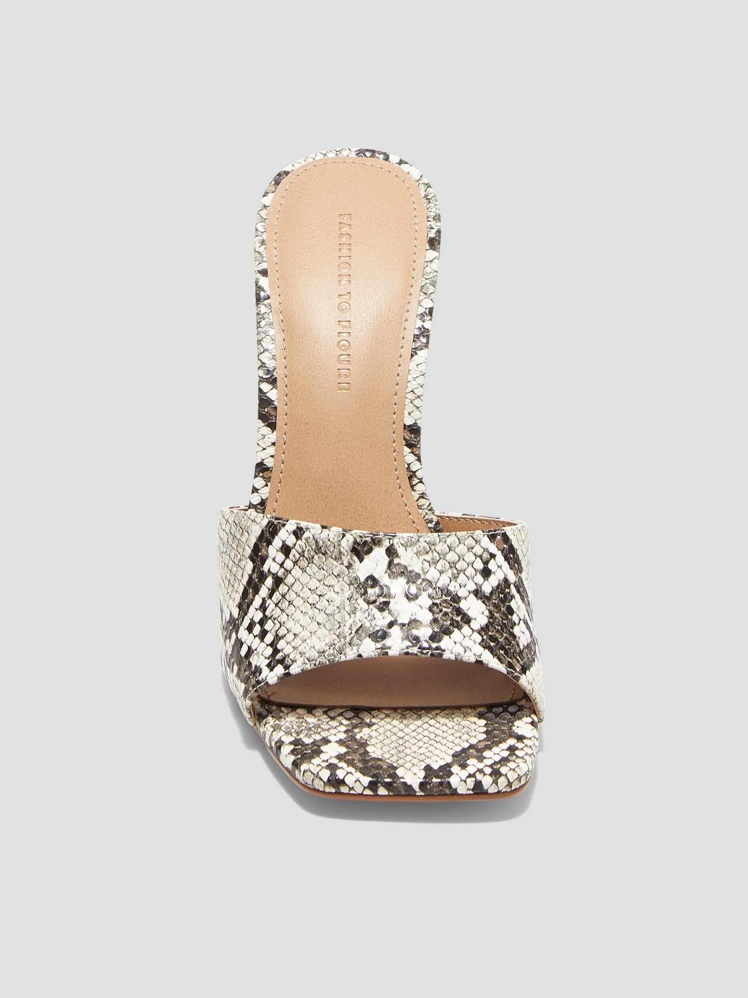 Philomena Snakeskin Open Back Sandals - Image 5