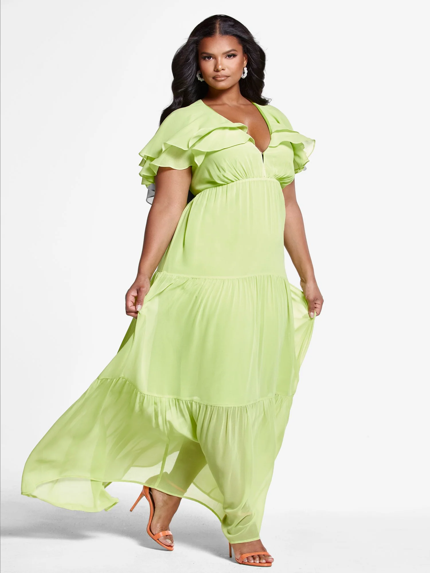 Piper Ruffle Sleeve Maxi Dress - Image 5