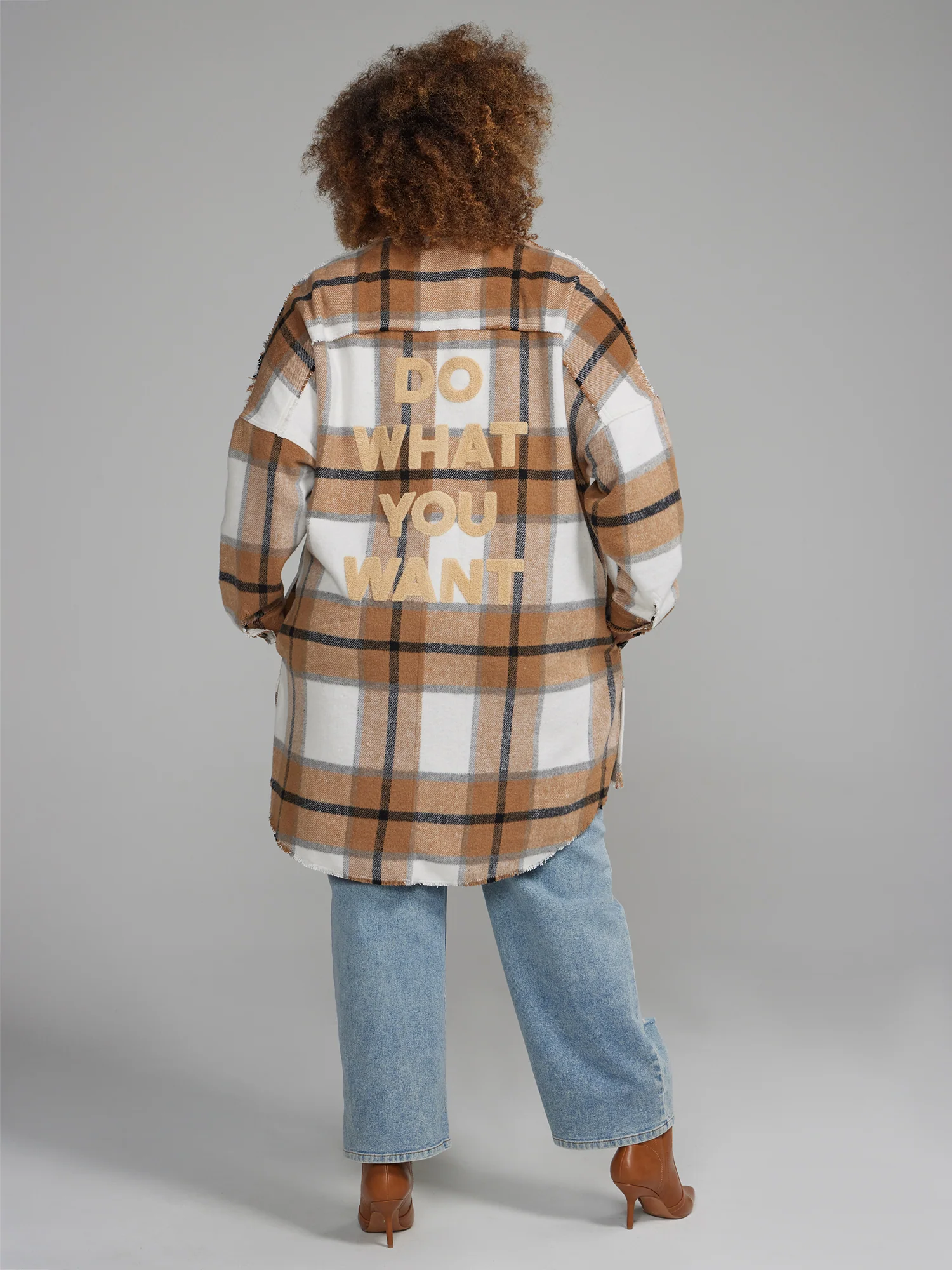 'Do What You Want' Plaid Button-Down Shirt - Image 3