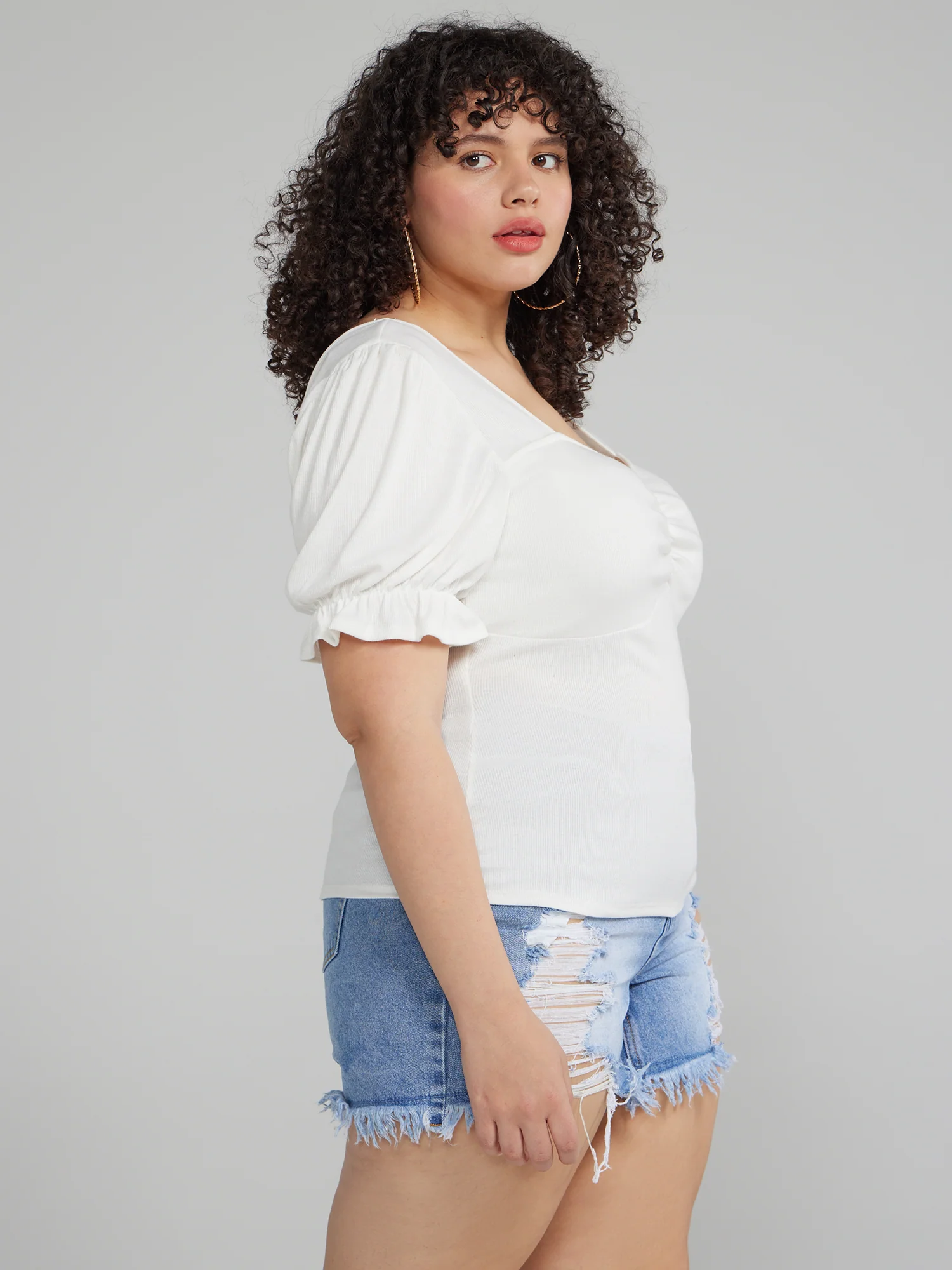 Puff Sleeve Ruched Top - Image 2