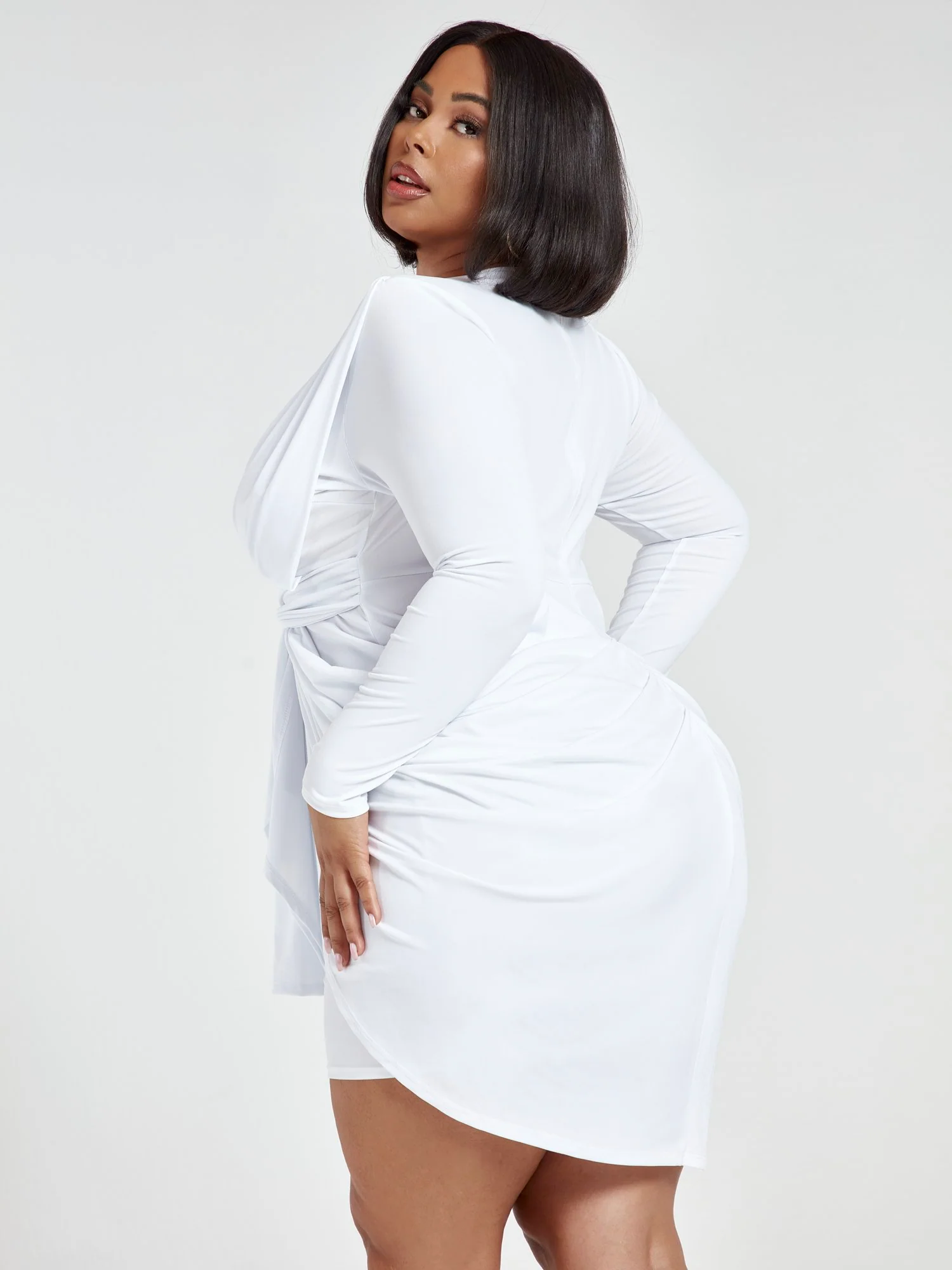 Raina Tie Front Drape Dress - Image 3