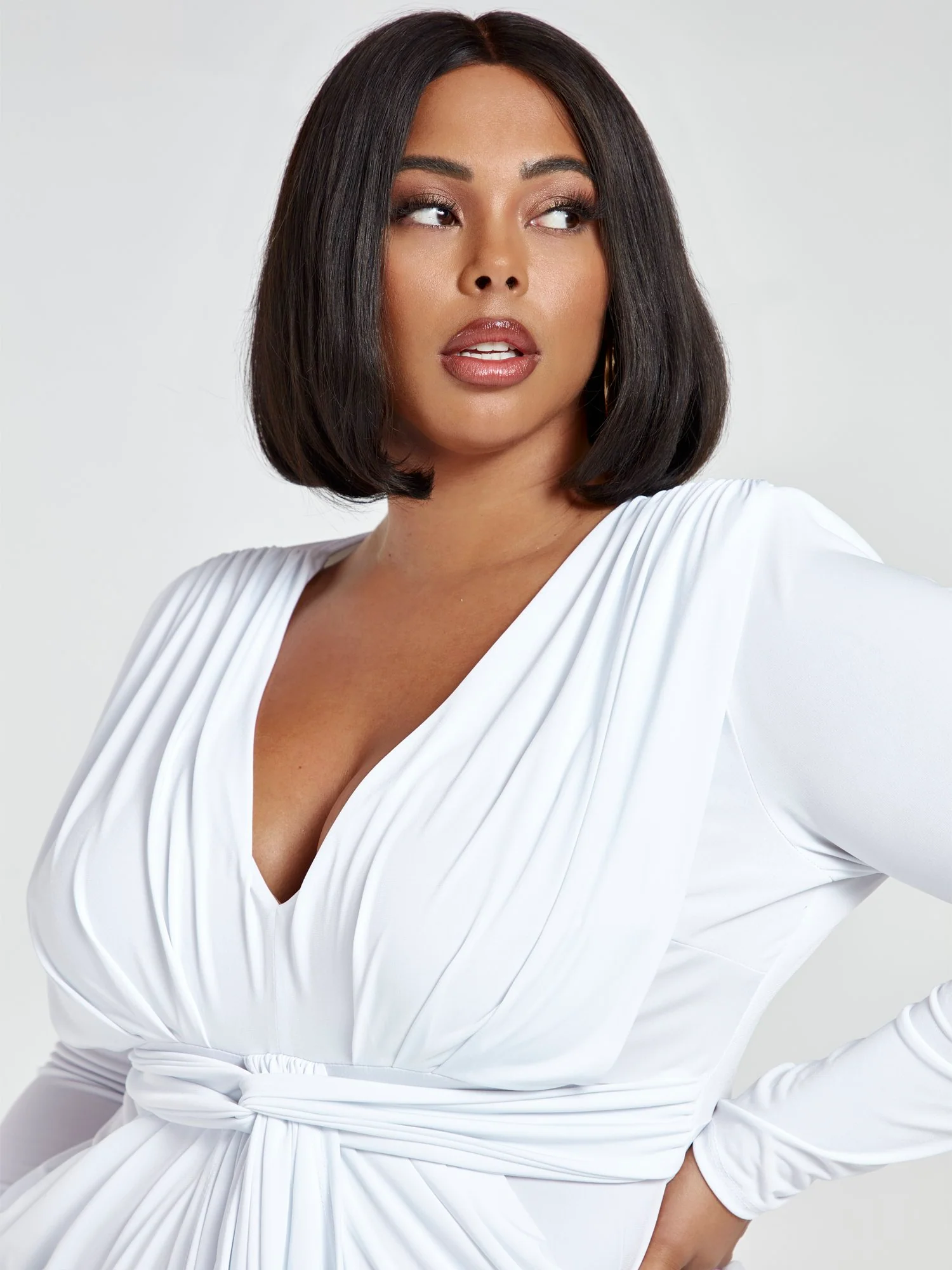 Raina Tie Front Drape Dress - Image 5