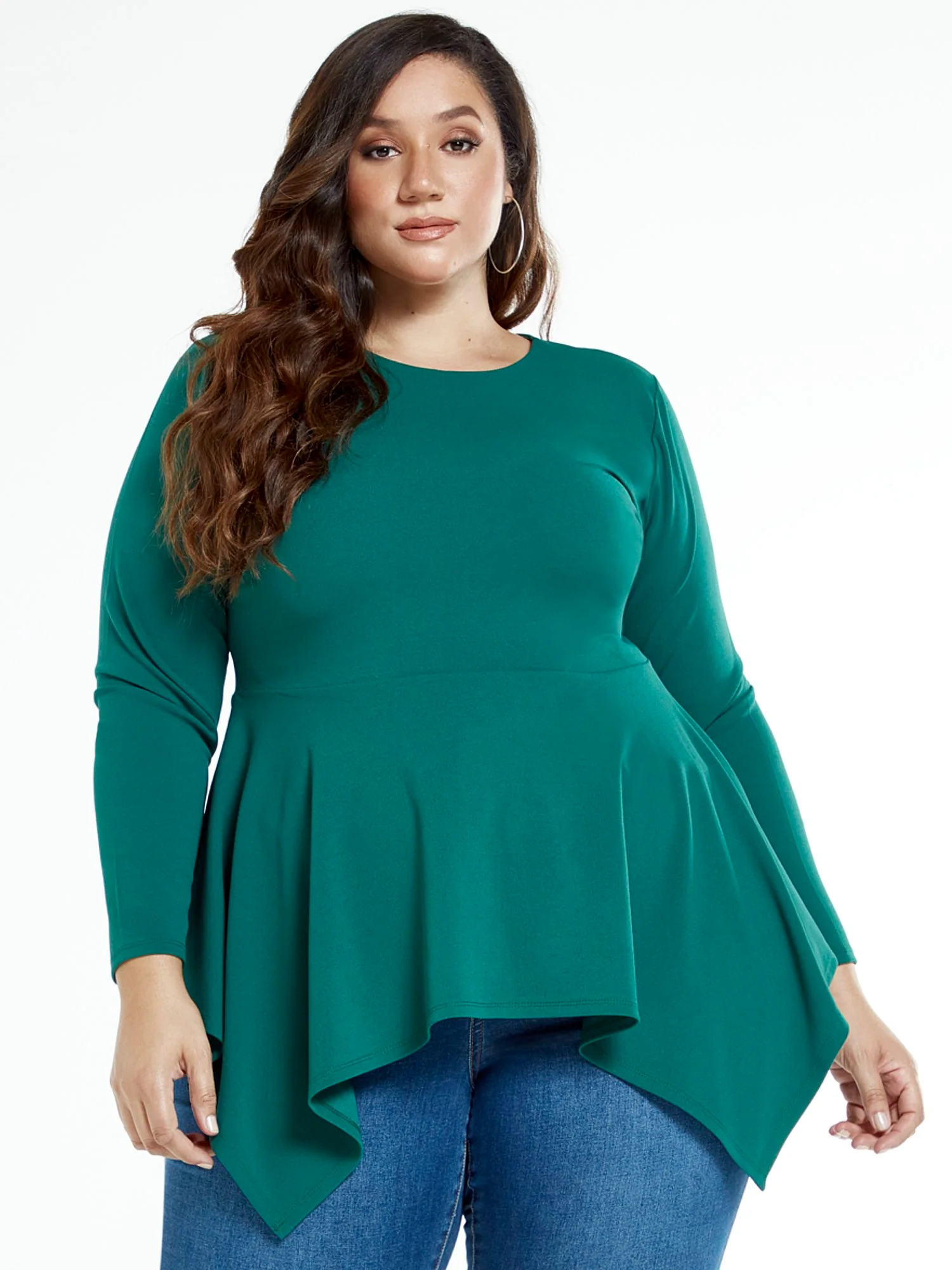 Raquel Peplum Top with Shark Bite Hem - Image 6