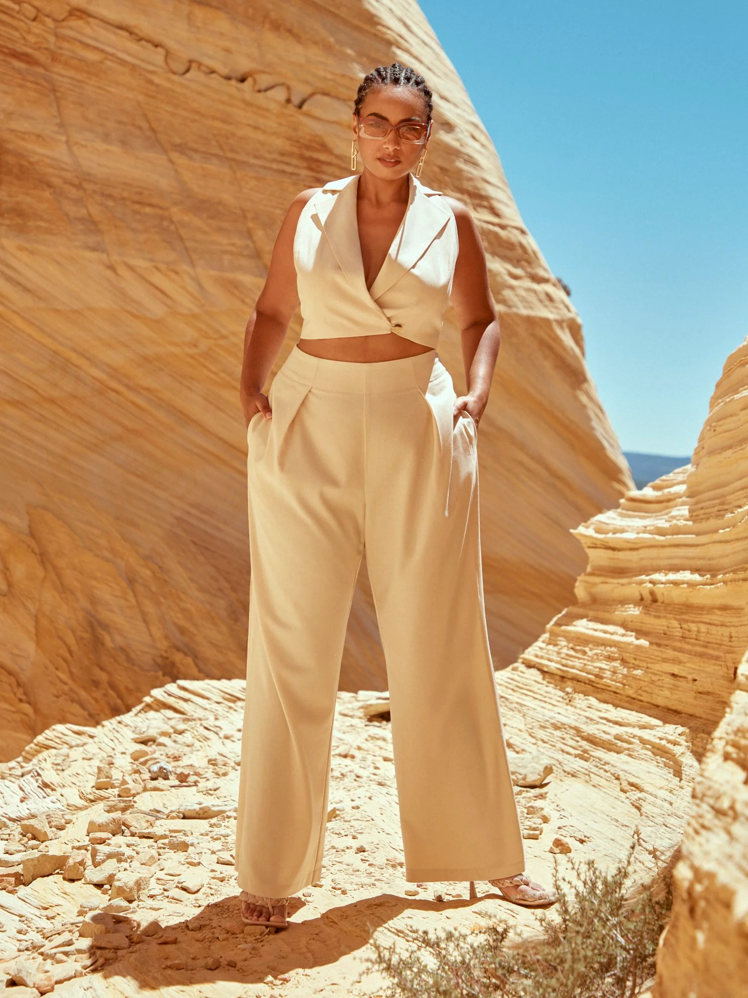 Raquel Pleated Straight Leg Pants - Image 2