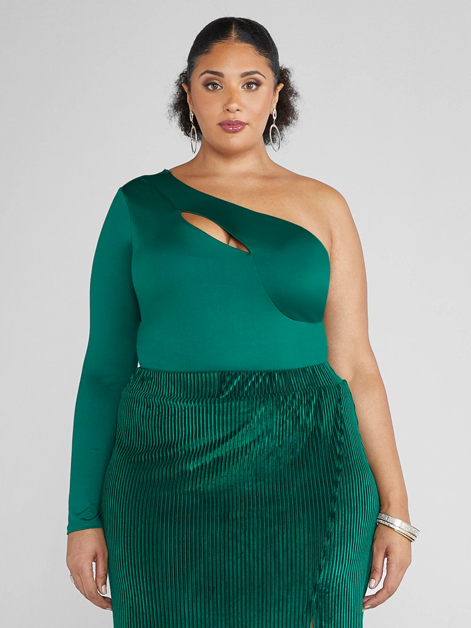 Raya One-Sleeve Cutout Bodysuit - Image 2