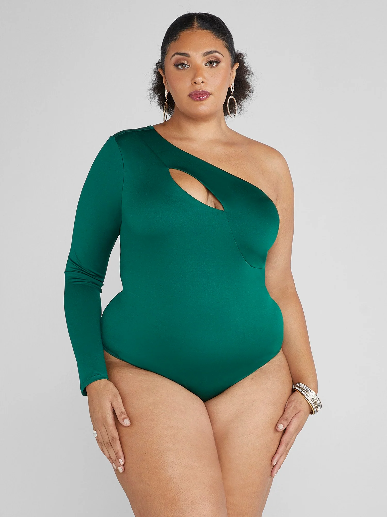Raya One-Sleeve Cutout Bodysuit - Image 5