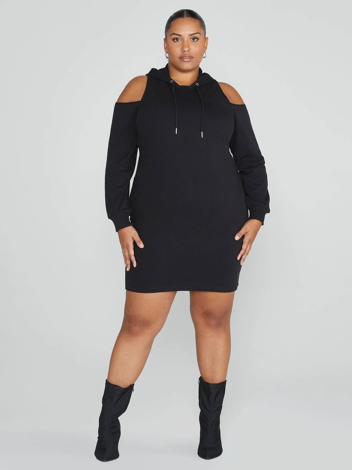 Rhianne Cold Shoulder Hoodie Dress - Image 3