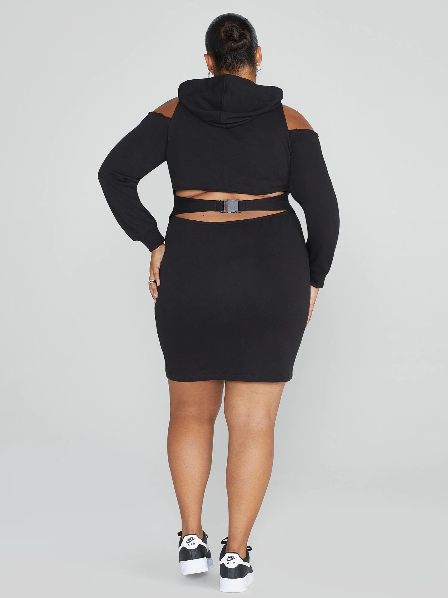 Rhianne Cold Shoulder Hoodie Dress - Image 4