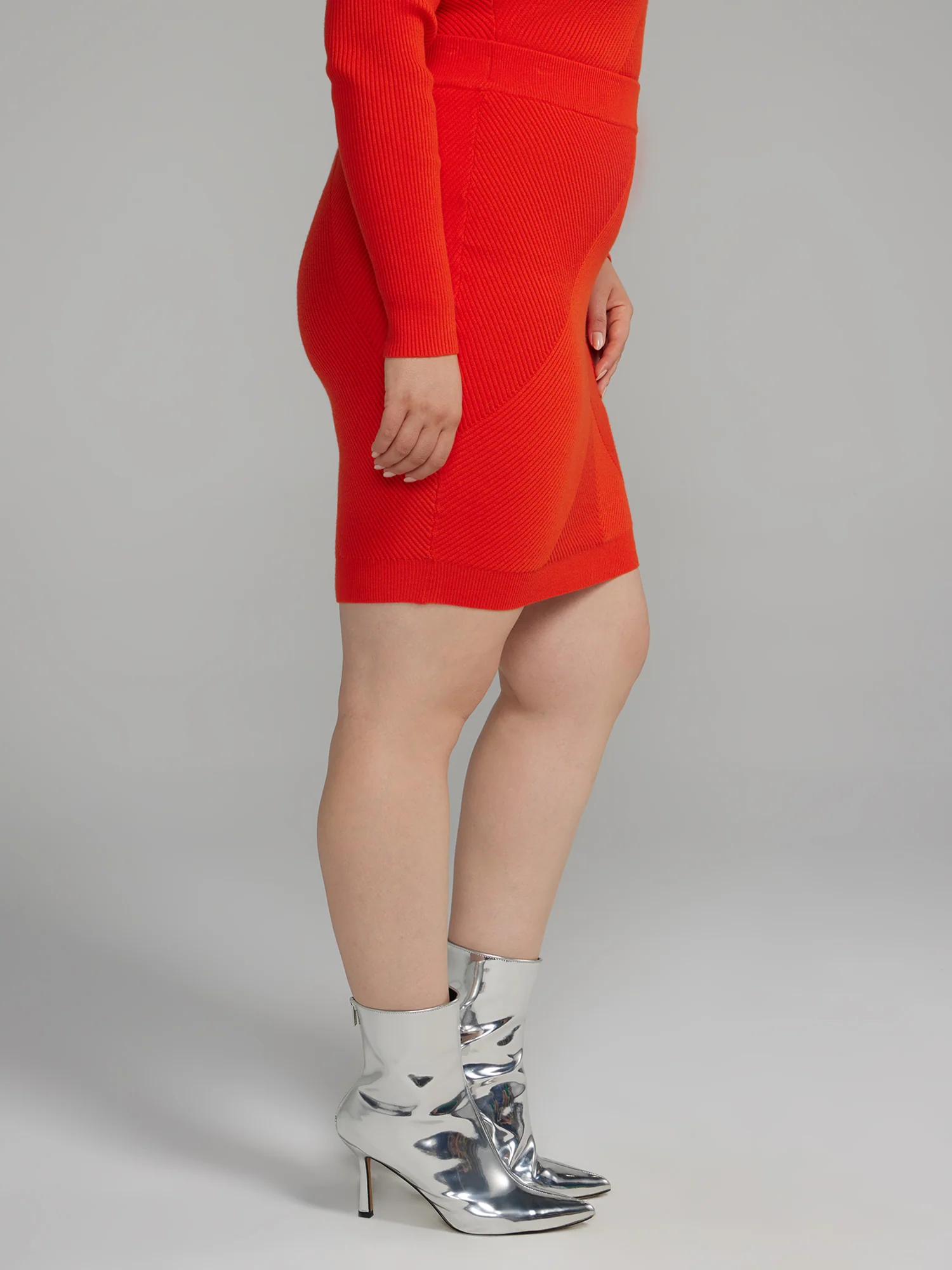 Ribbed Knit Sweater Skirt - Image 2