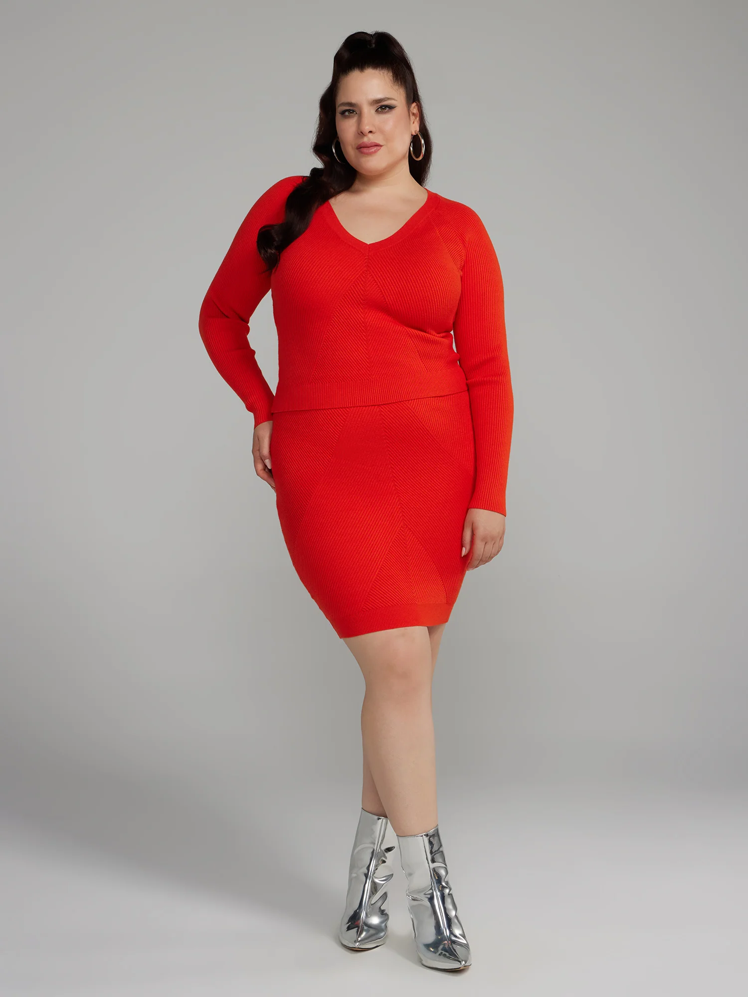 Ribbed Knit Sweater Skirt - Image 4
