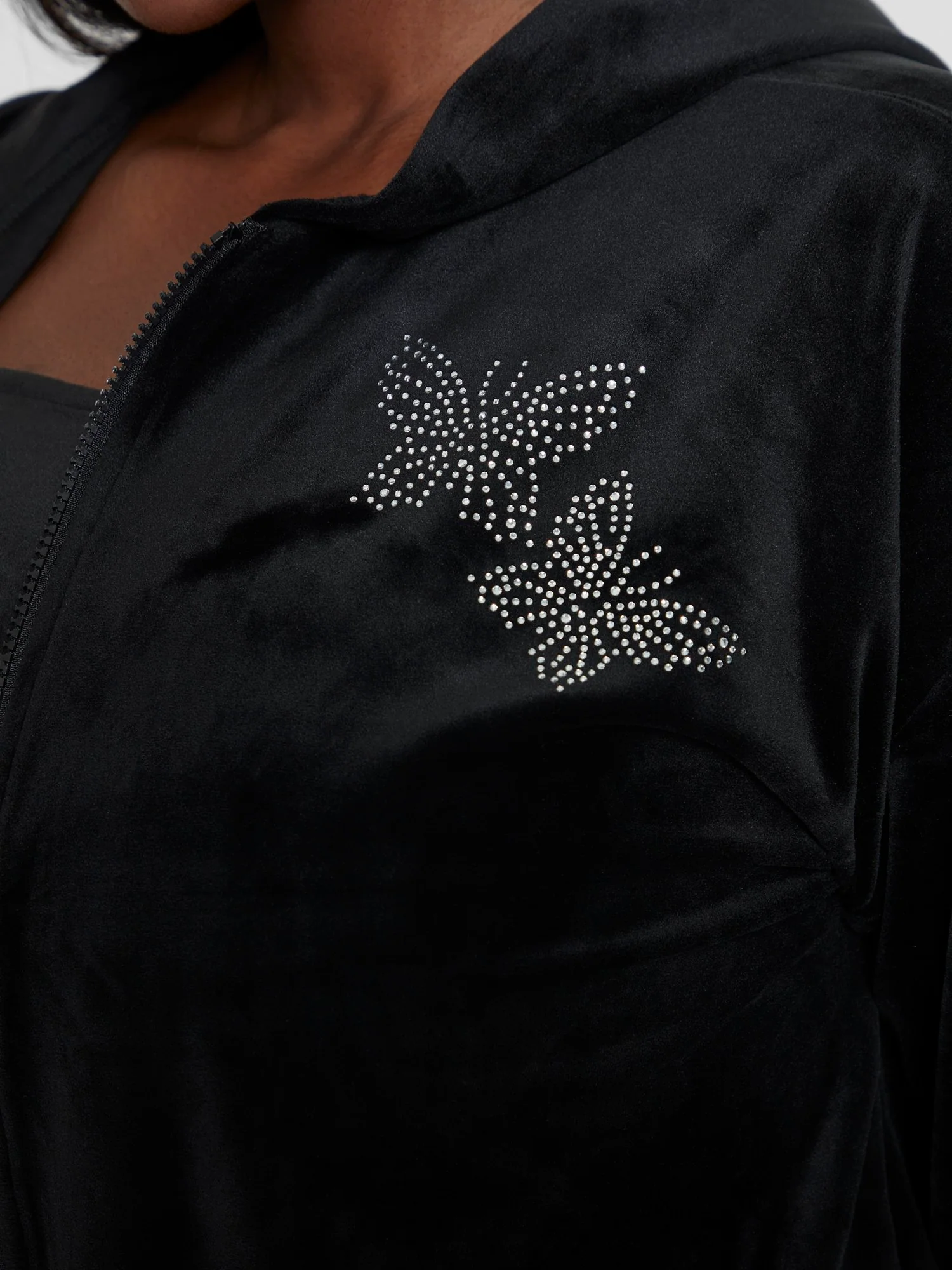 Ruby Velour Butterfly Rhinestone Hoodie - Image 5