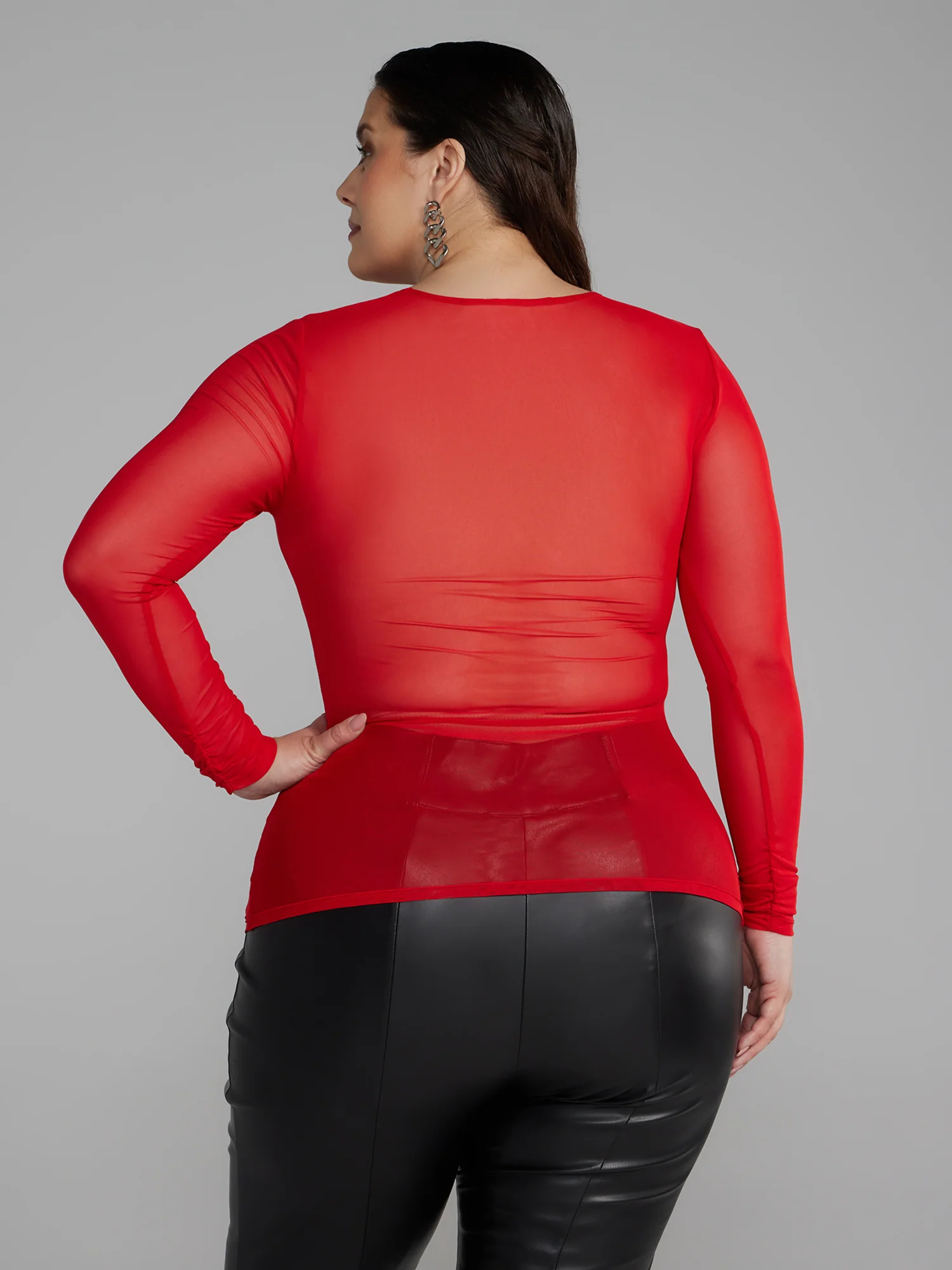 Ruched Mesh Top - Image 3