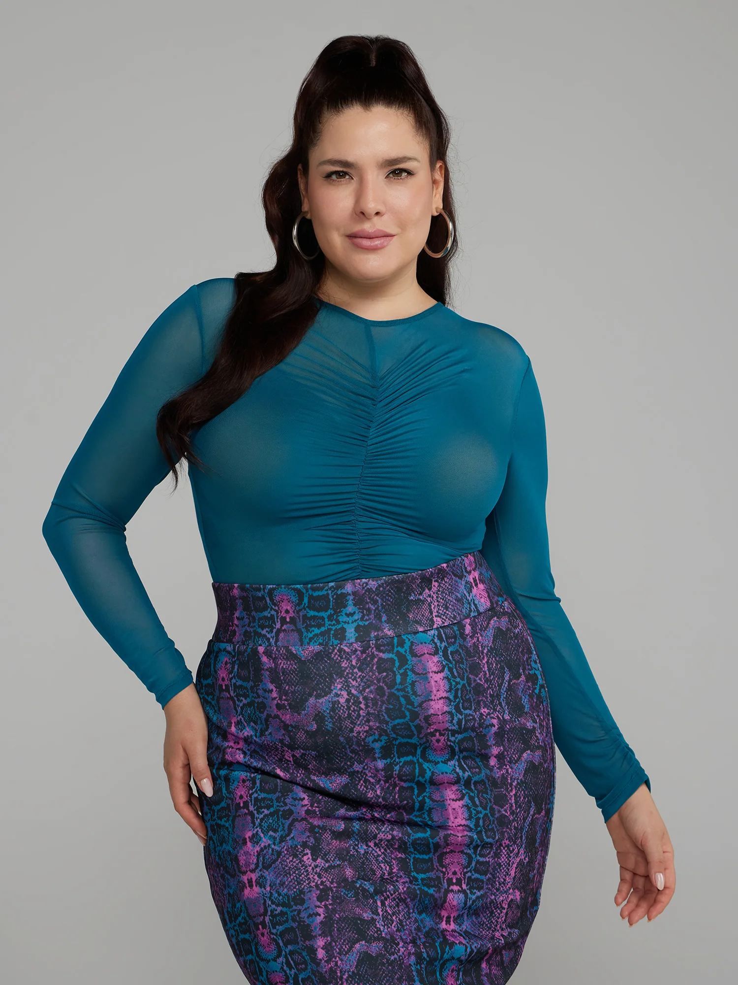Ruched Mesh Top - Image 5