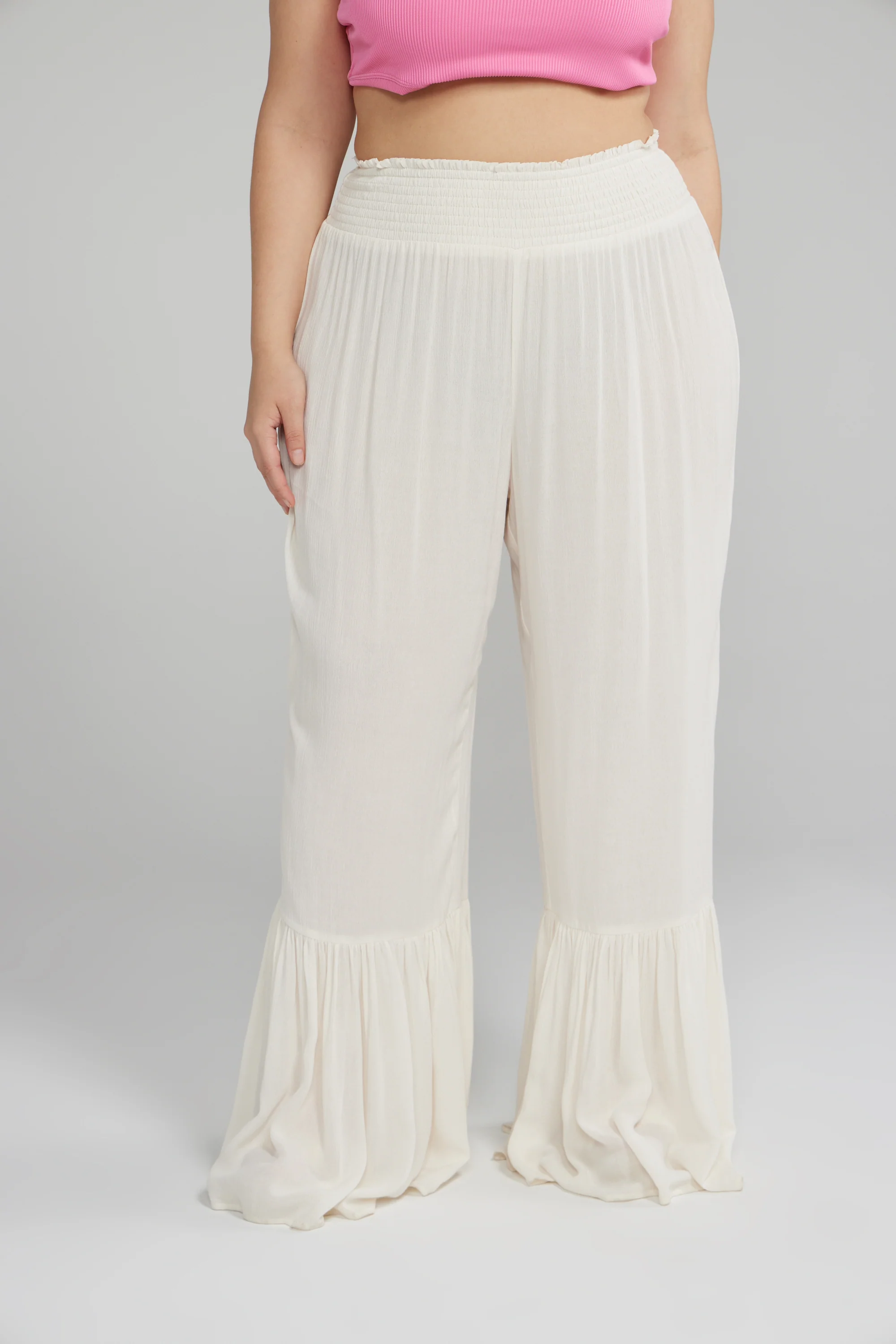 Ruched Wide Leg Flowy Pants