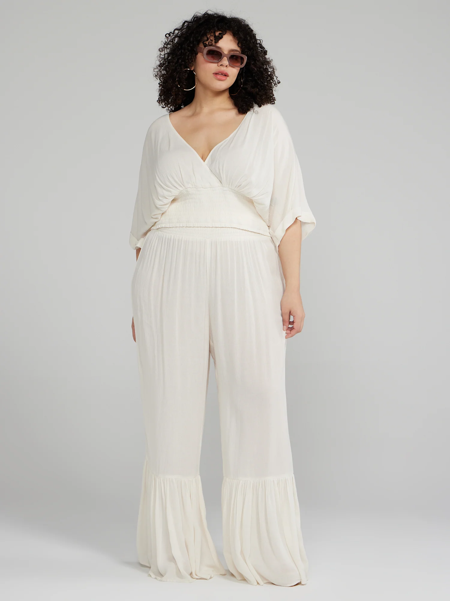 Ruched Wide Leg Flowy Pants - Image 4