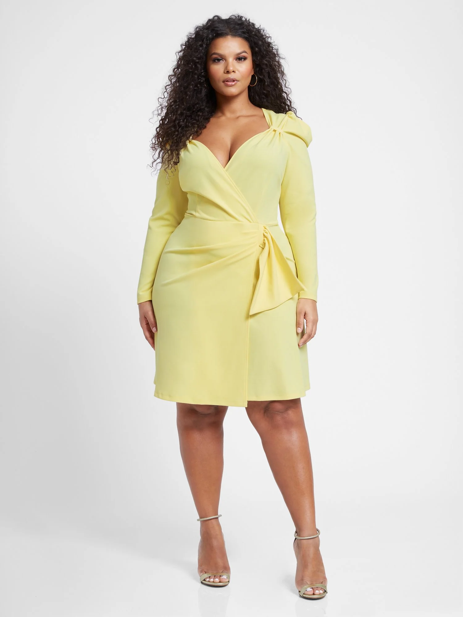 Ruth Long Sleeve Casade Side Dress - Image 4