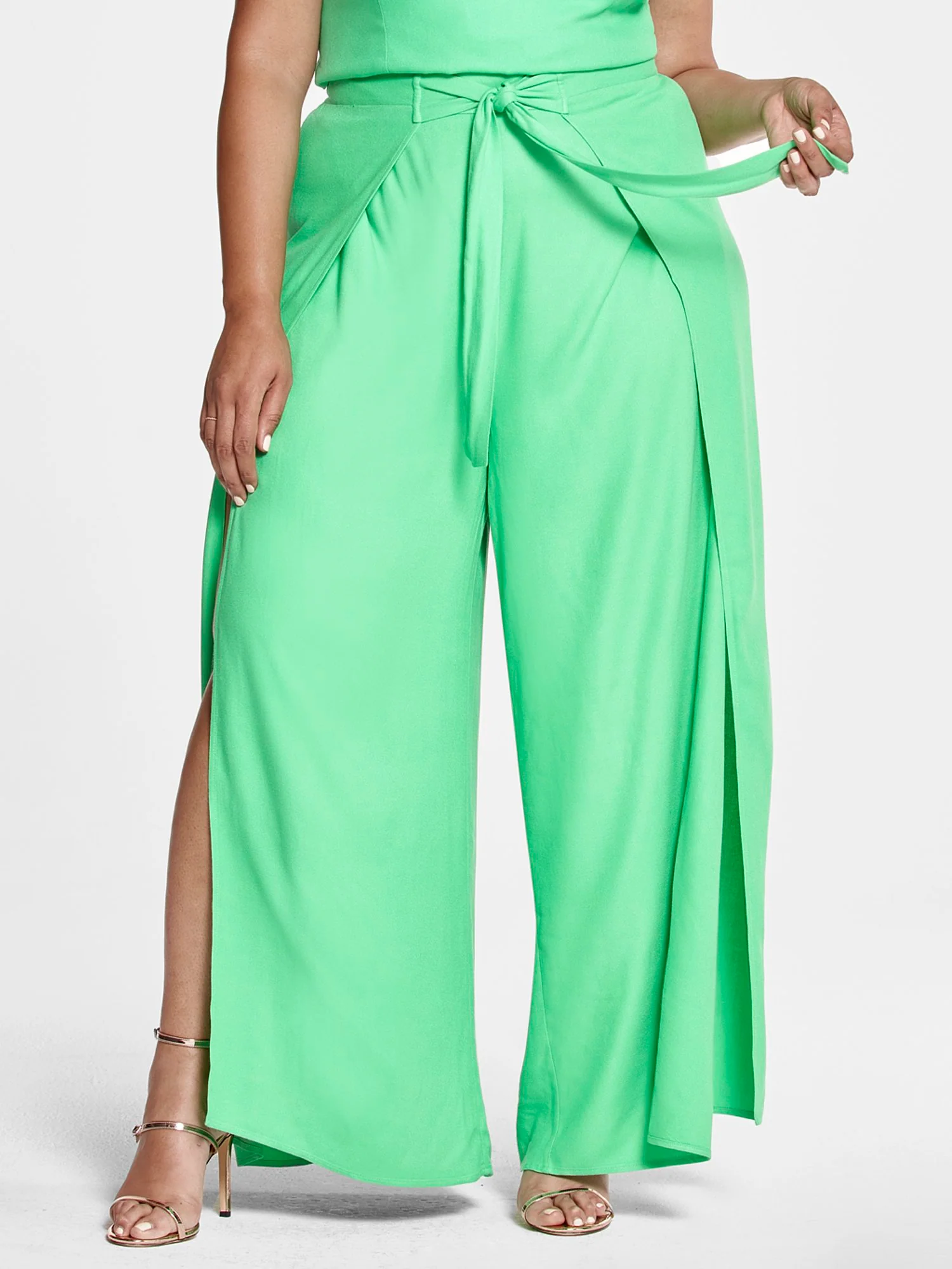 Sabina Tie Front Wide Leg Pants - Image 2