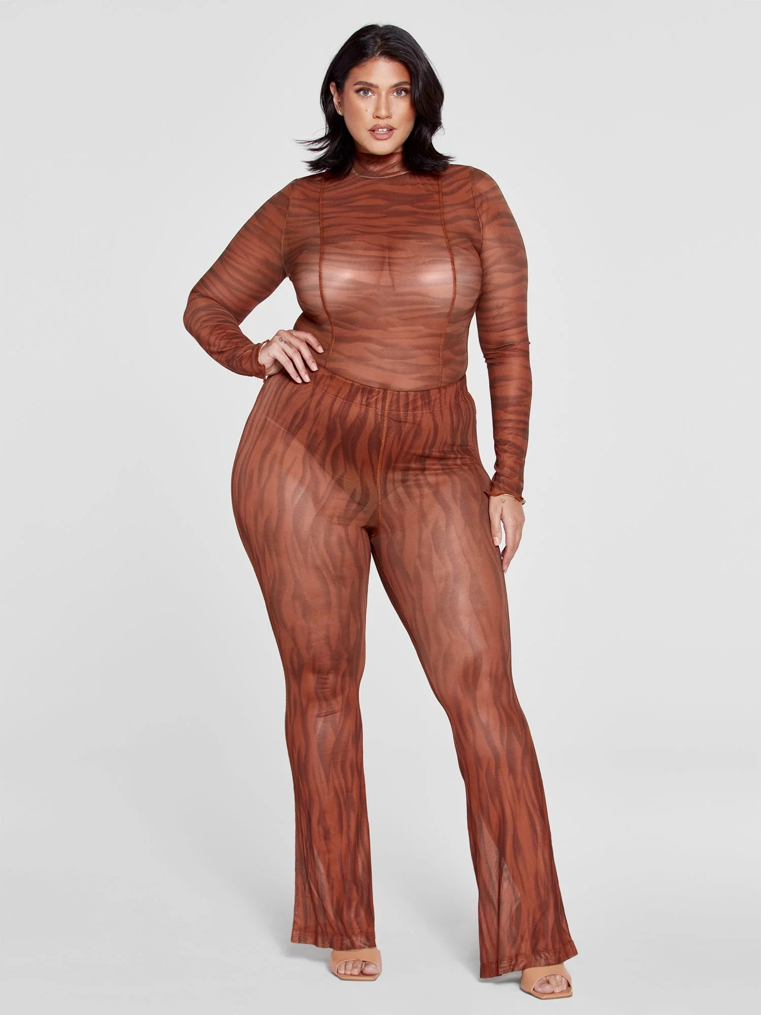 Samantha Zebra Print Mesh Pants - Image 4
