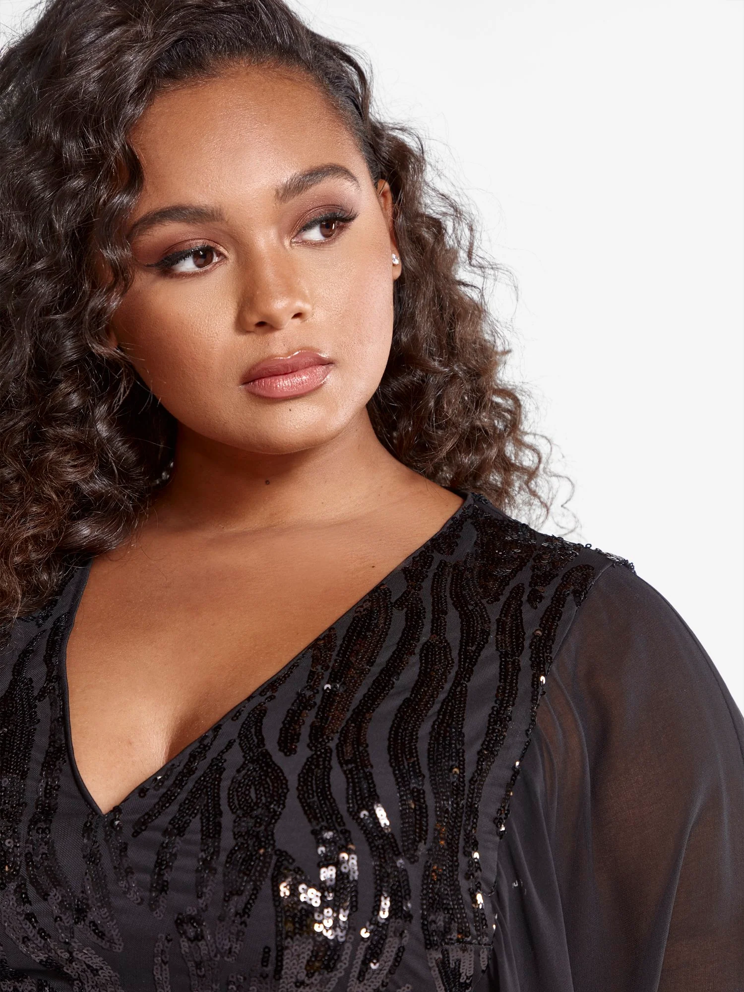 Samara Sequin Dress with Mesh Sleeves - Image 4