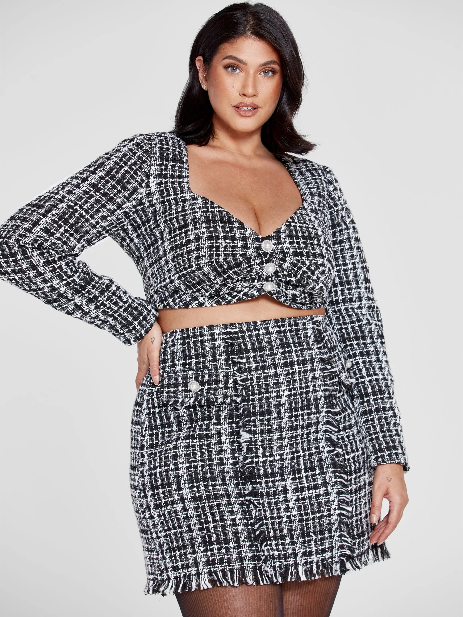 Sasha Tweed Cropped Top - Image 2