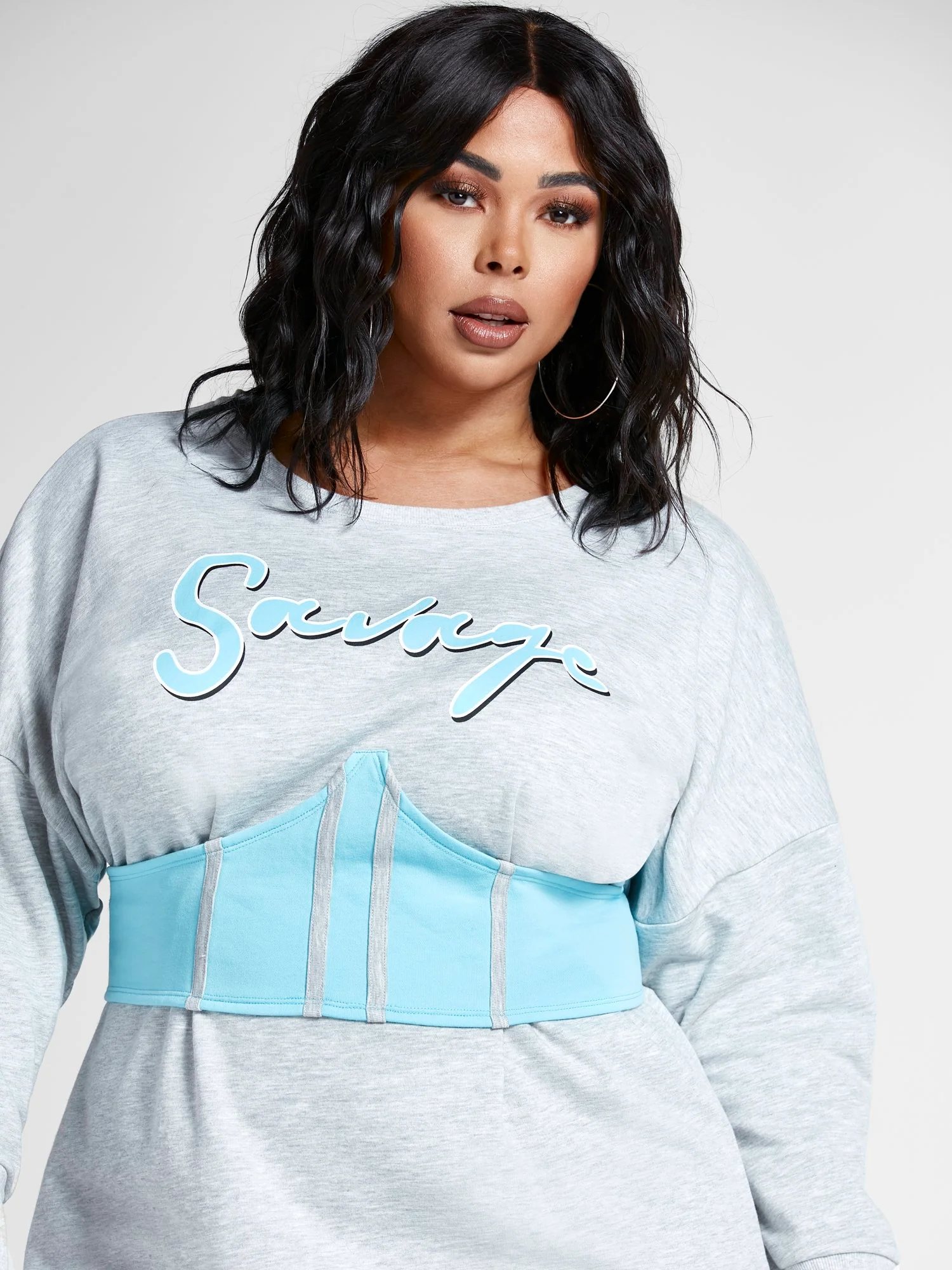 'Savage' Corset Sweatshirt Dress - Image 2