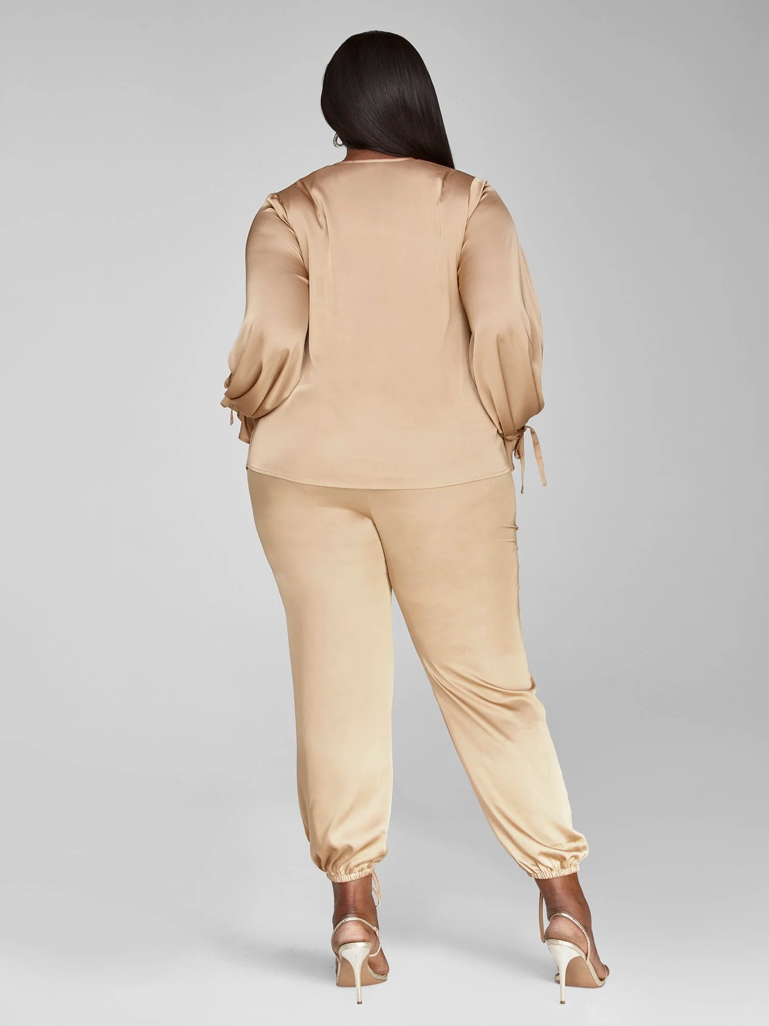 Selena Satin Button Down Shirt - Image 4