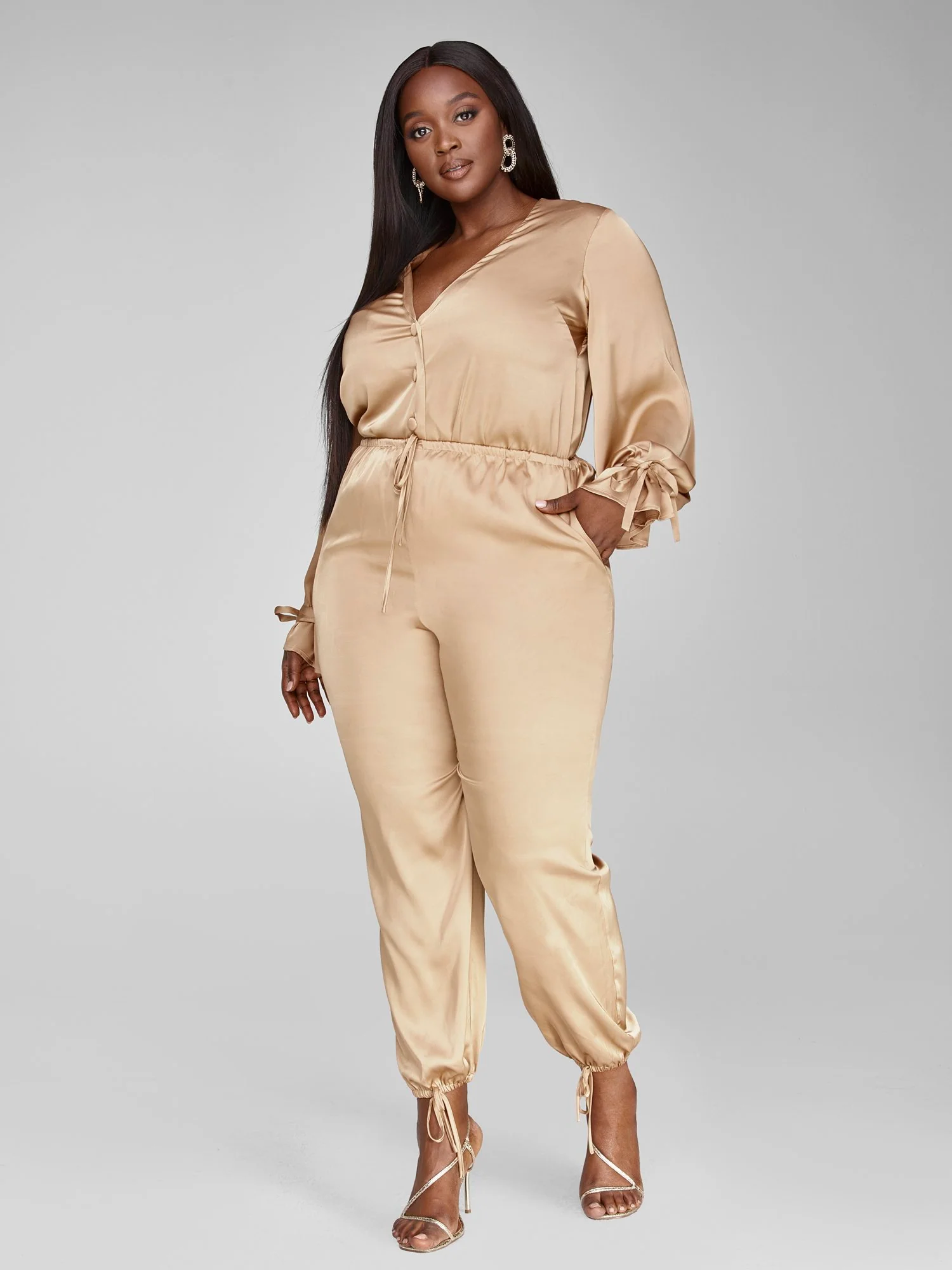 Selena Satin Button Down Shirt - Image 5