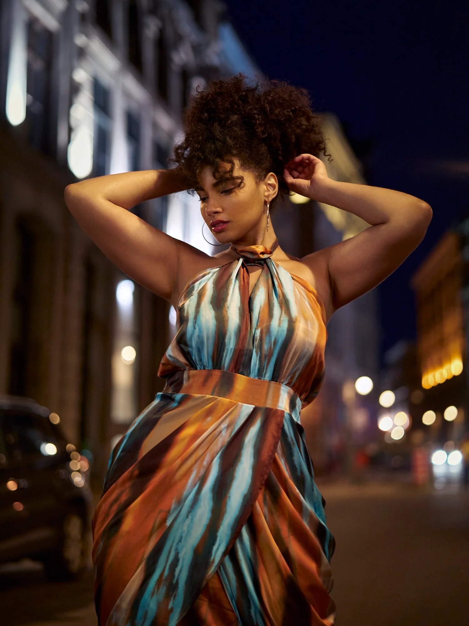 Shannon Print Halter Dress - Image 3