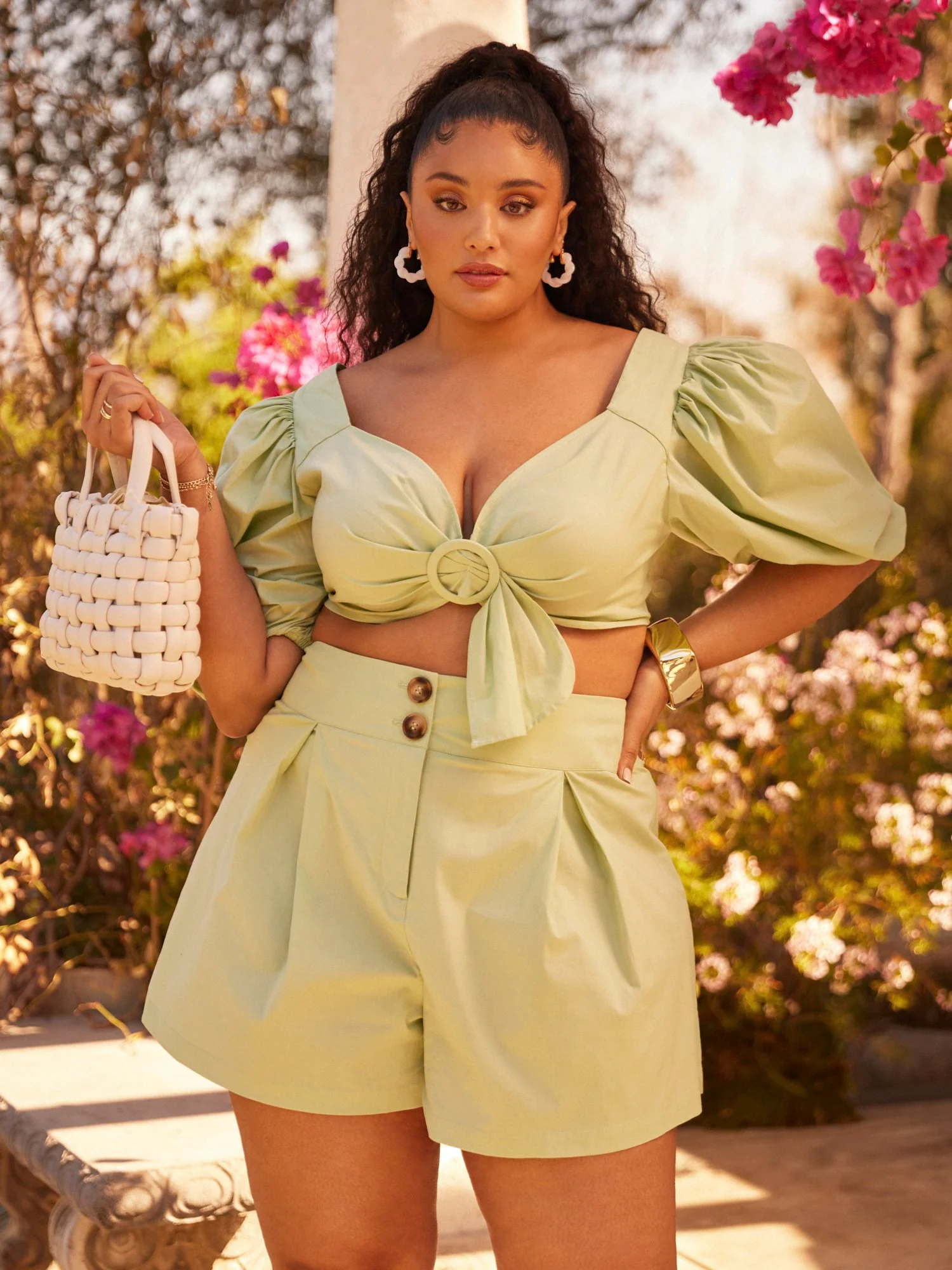 Shelley Puff Sleeve Crop Top - Image 5