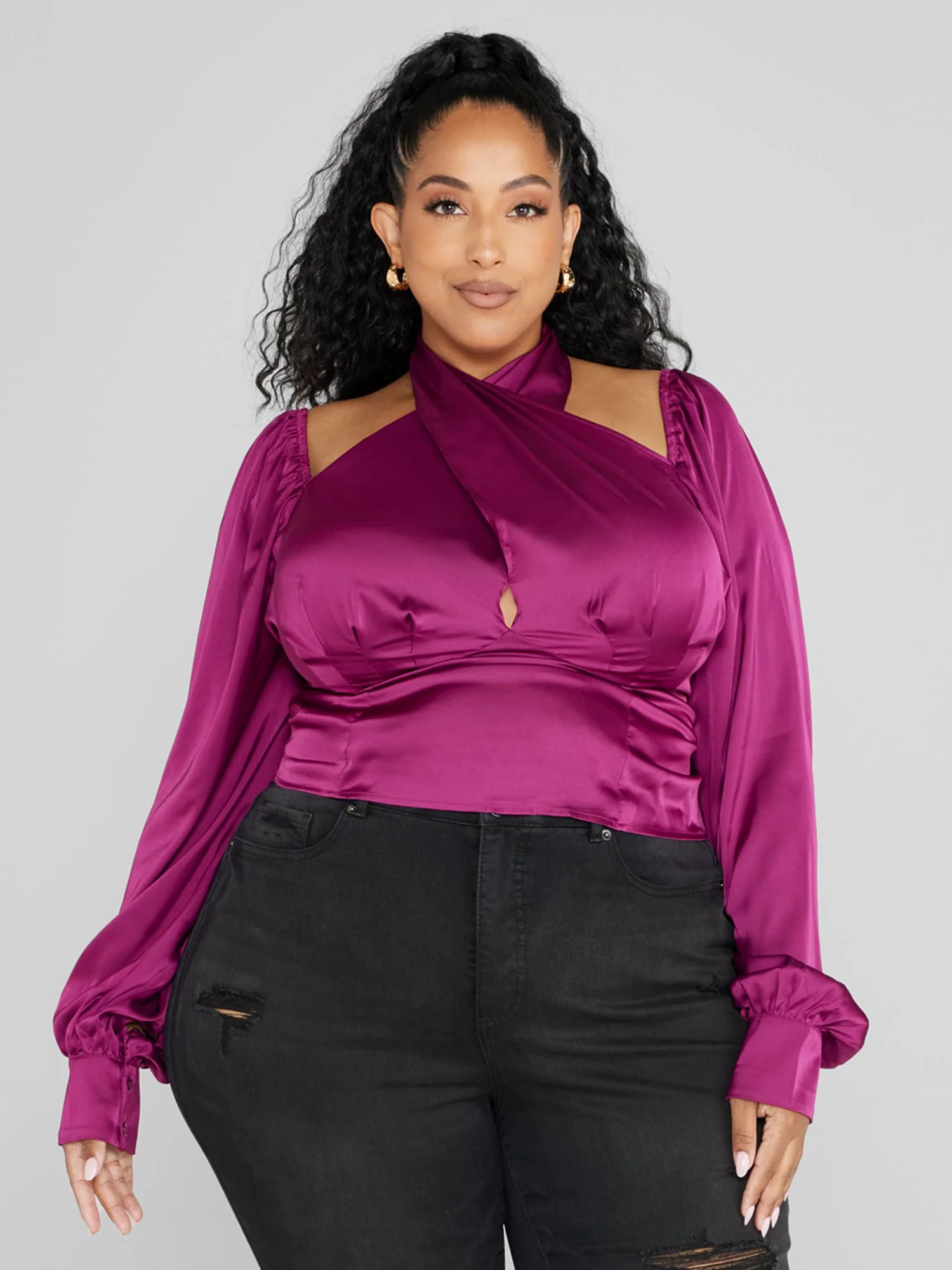 Sheree Crisscross Halter Neck Top - Image 2