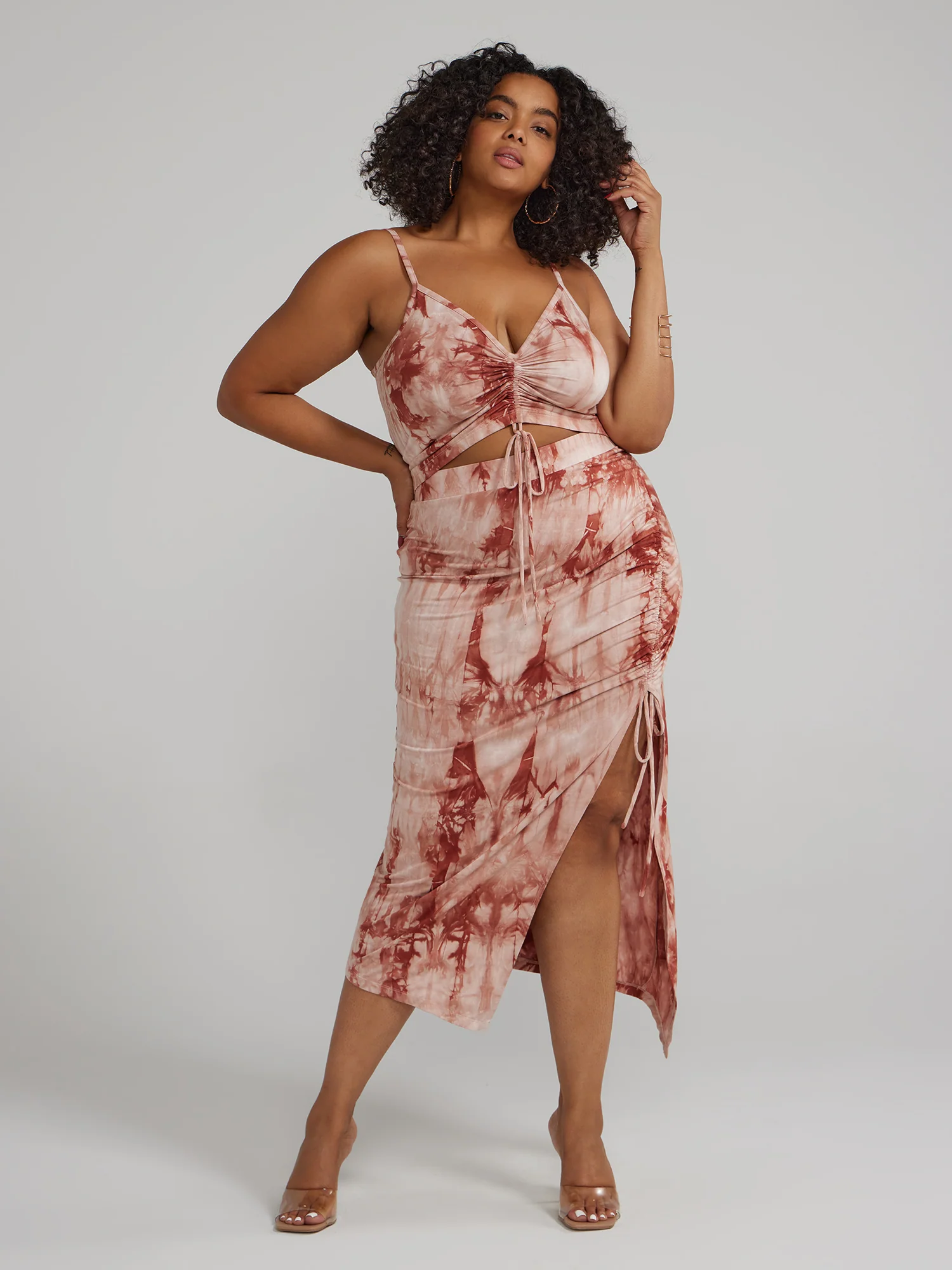Side Slit Ruched Midi Skirt - Image 11