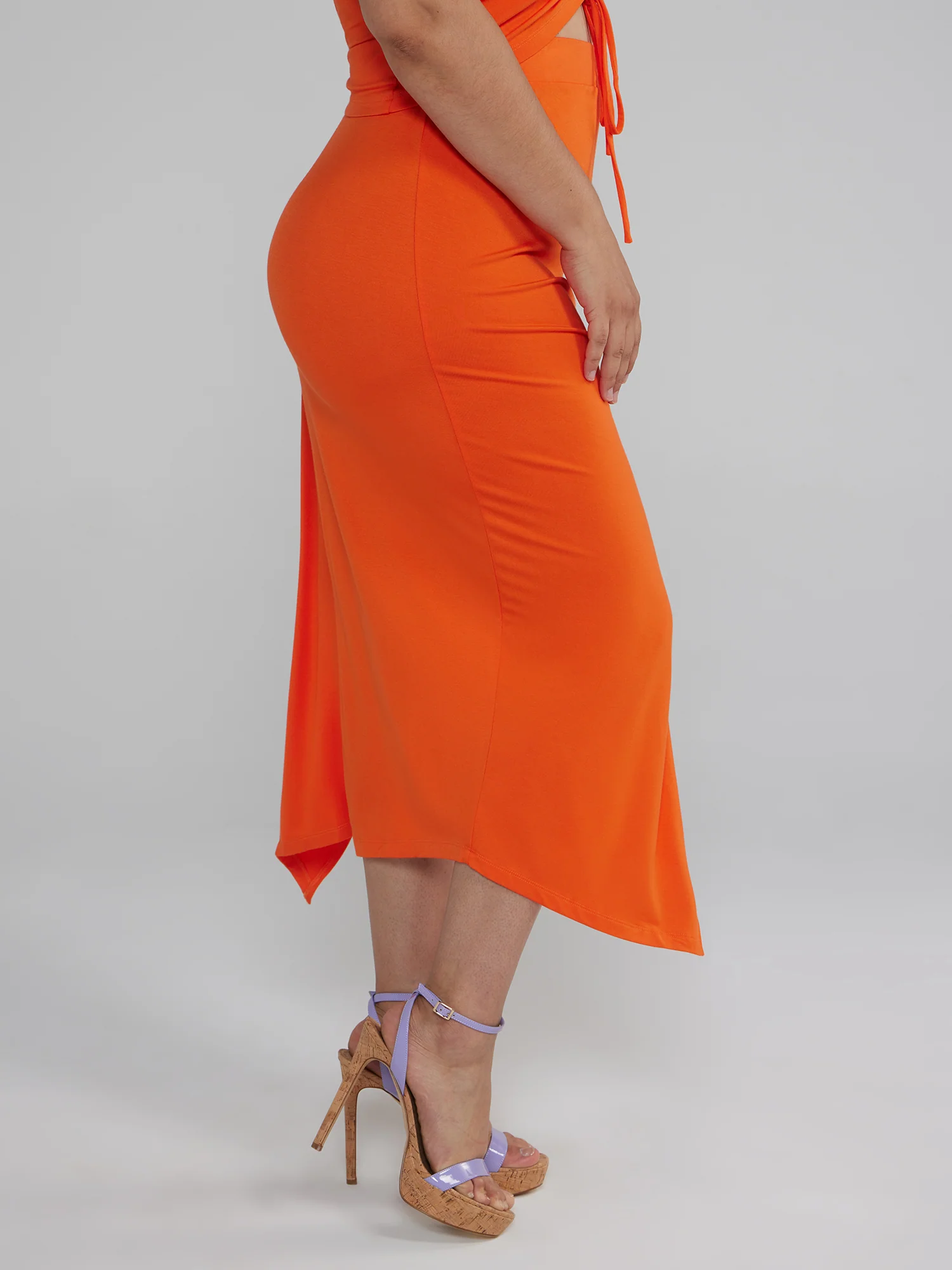 Side Slit Ruched Midi Skirt - Image 14