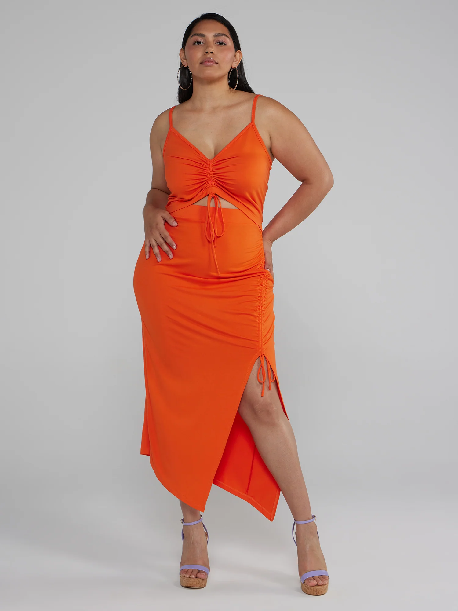 Side Slit Ruched Midi Skirt - Image 16
