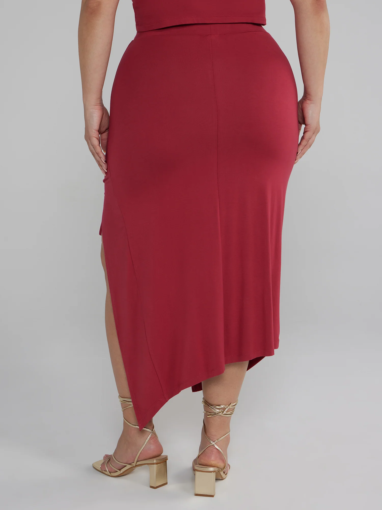 Side Slit Ruched Midi Skirt - Image 21