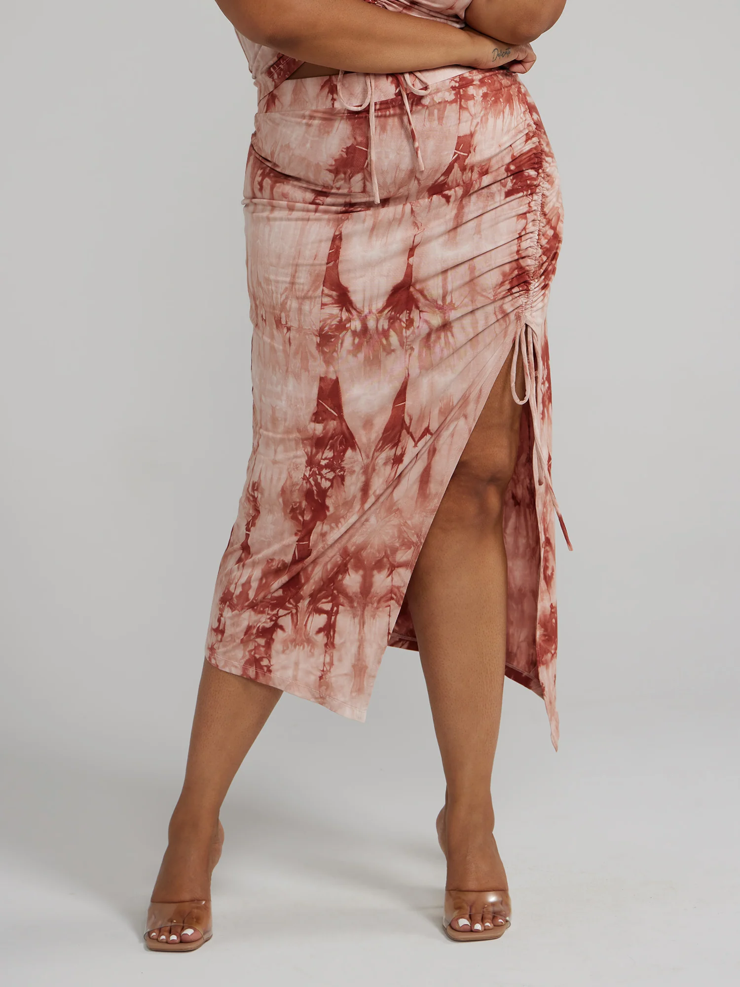 Side Slit Ruched Midi Skirt - Image 7