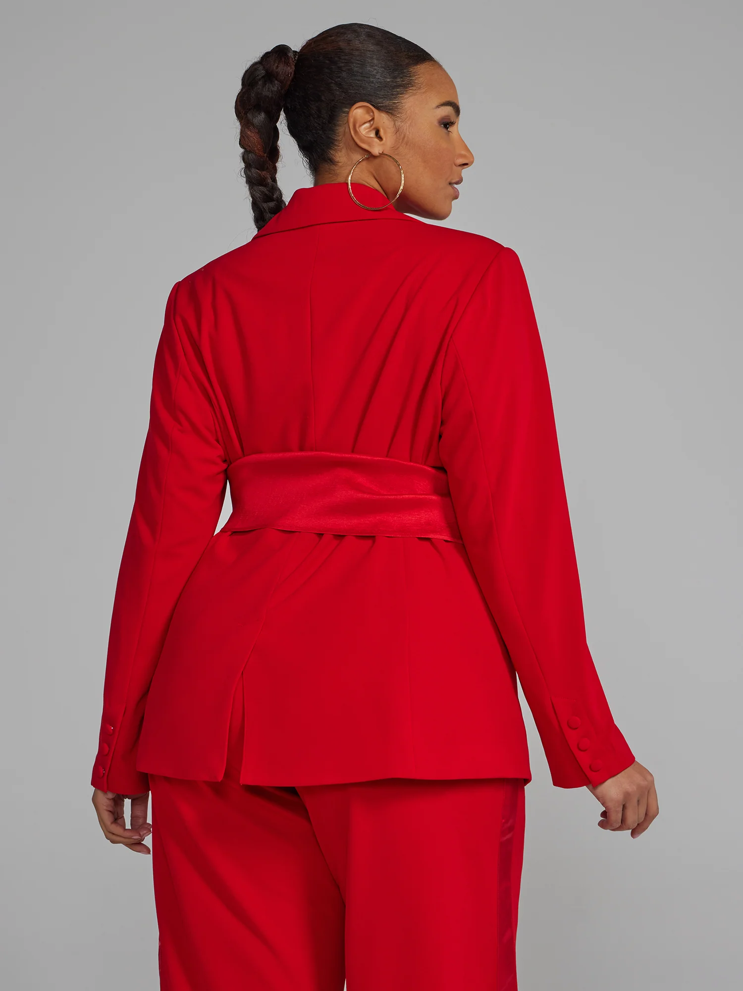 Single Breasted Tie-Waist Blazer - Image 3