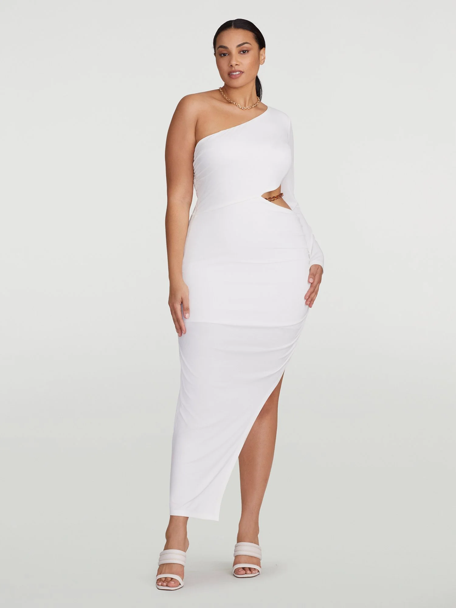Skai One Sleeve Cutout Dress - Image 3