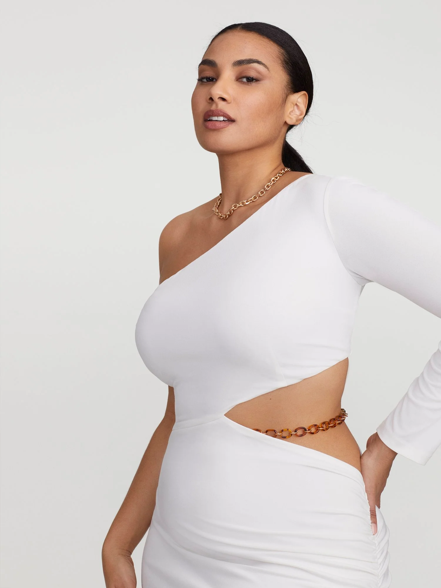 Skai One Sleeve Cutout Dress - Image 5