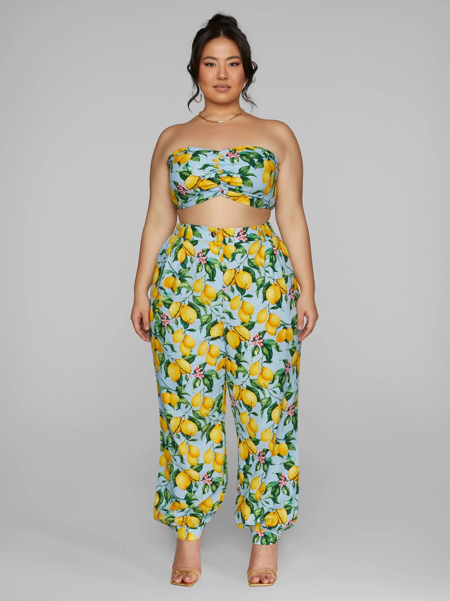 Skye Lemon Print Jogger Style Pants - Image 3