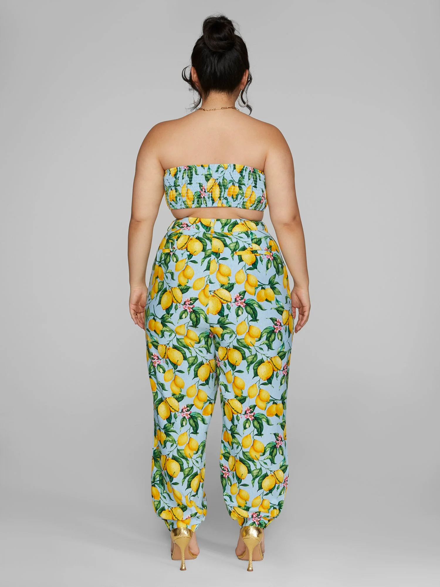 Skye Lemon Print Jogger Style Pants - Image 4