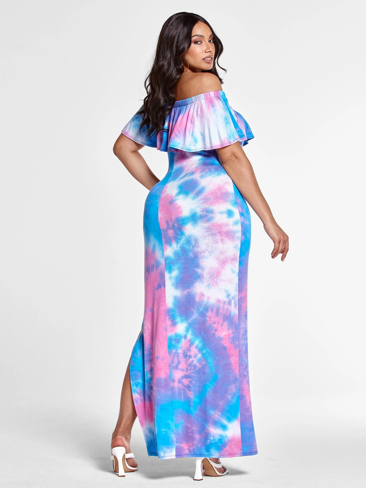 Soraya Tie Dye Off The Shoulder Maxi Dress - Image 3