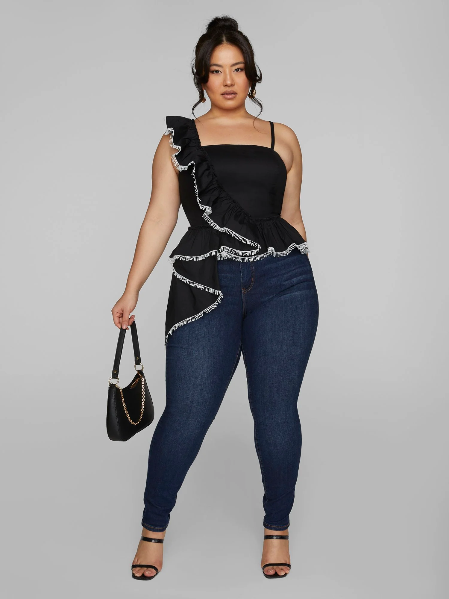 Stefania Ruffle Detail Peplum Top - Image 3