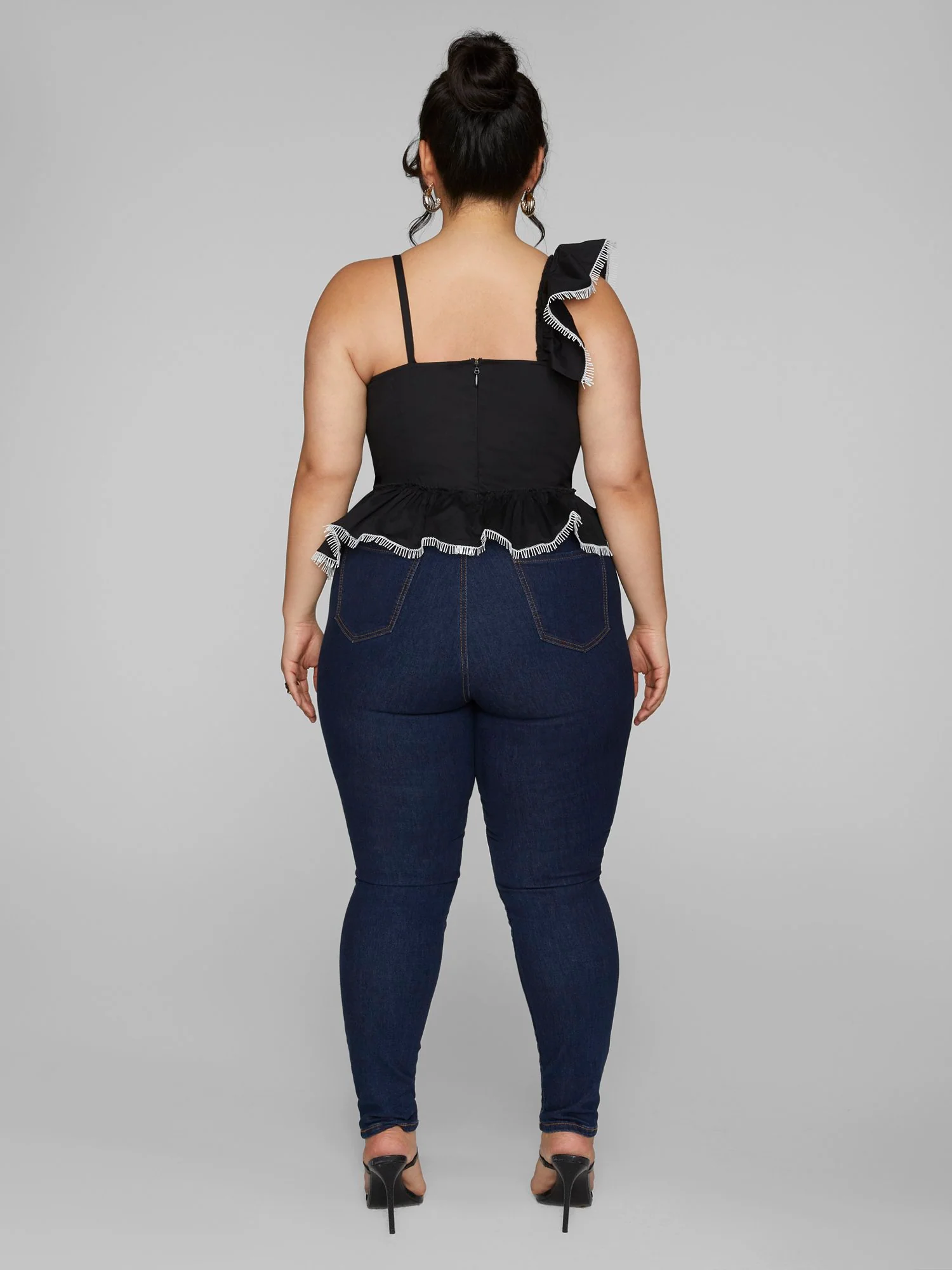 Stefania Ruffle Detail Peplum Top - Image 4