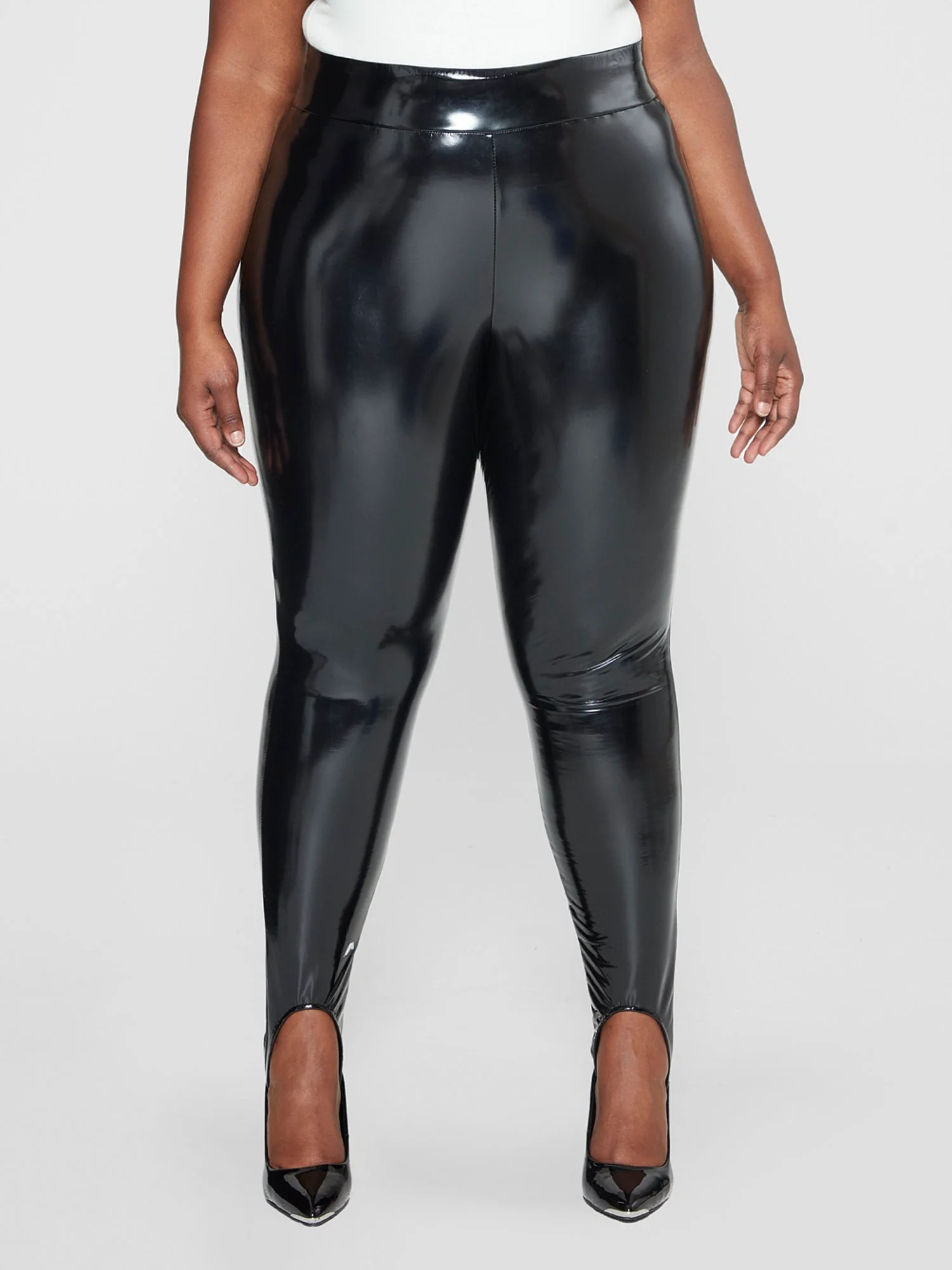 Talia Faux Leather Stirrup Leggings - Image 2