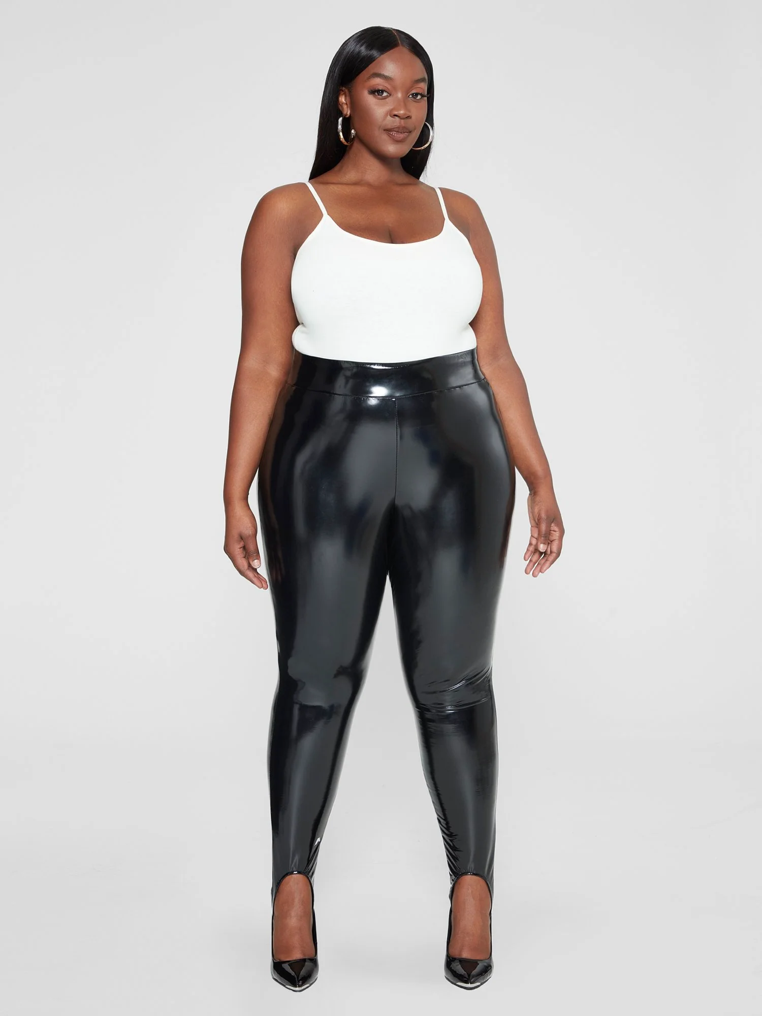 Talia Faux Leather Stirrup Leggings - Image 3