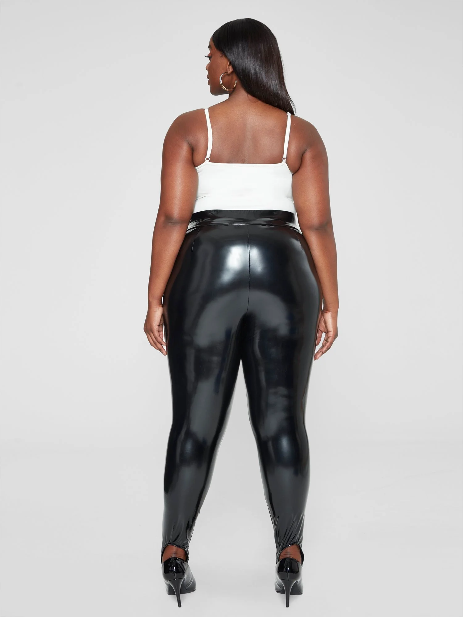 Talia Faux Leather Stirrup Leggings - Image 4