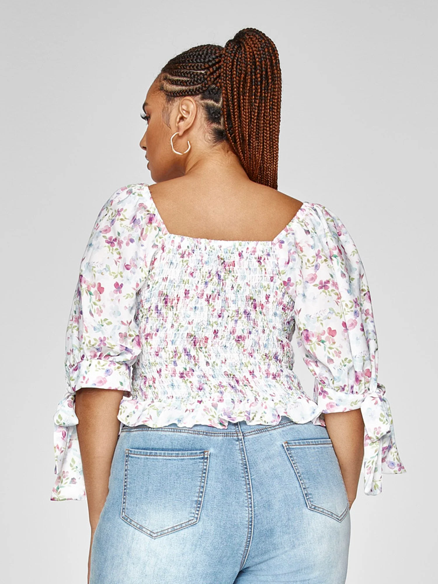 Tami Floral Print Smocked Top - Image 3